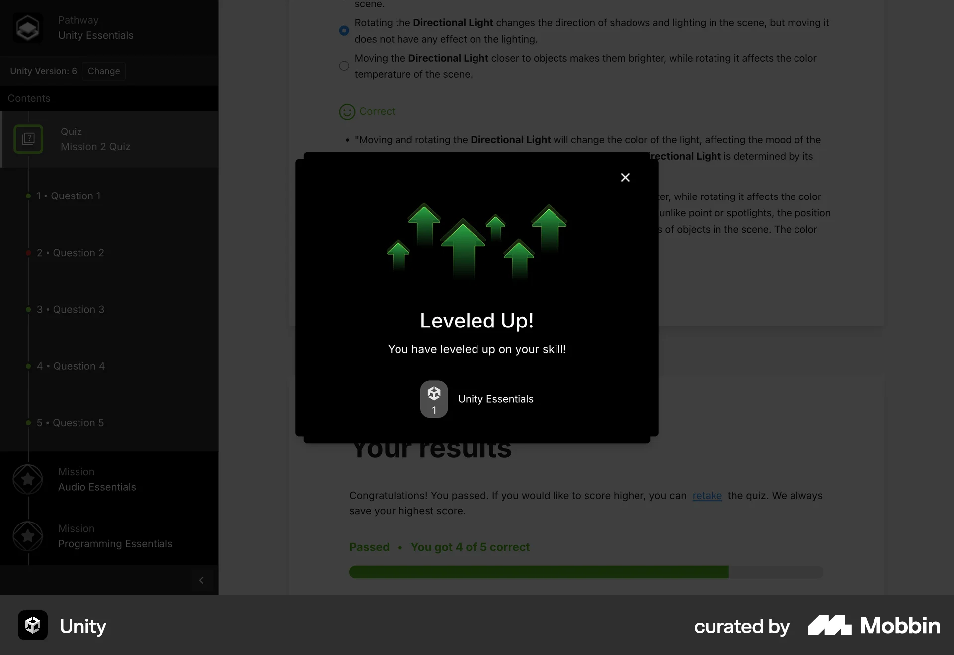Unity Web Achievements & Awards screen