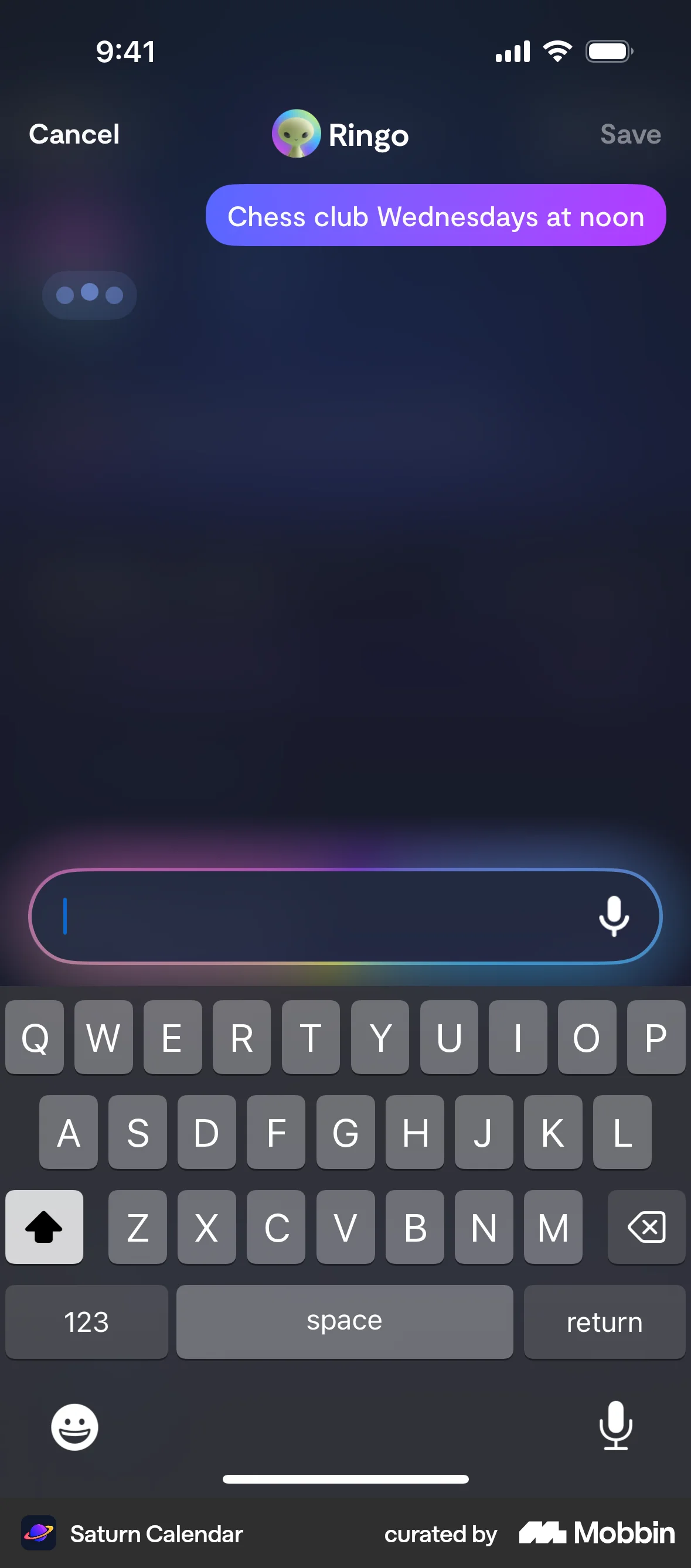 Saturn Calendar iOS Loading screen