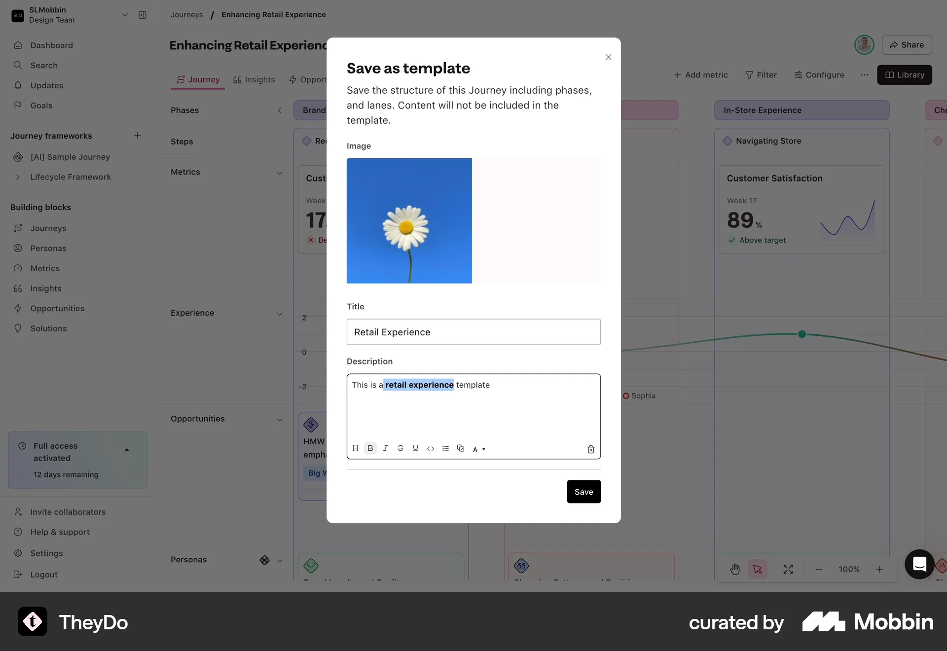 TheyDo Web Save screen