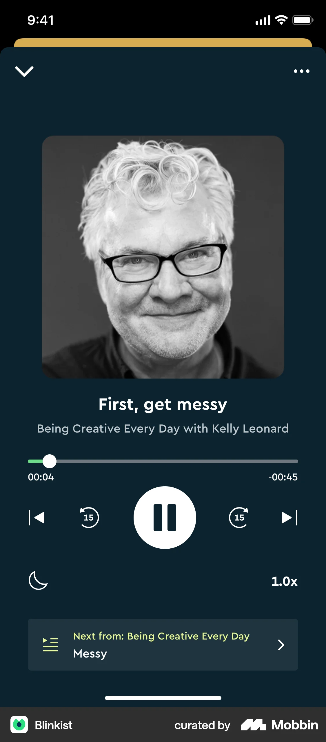 Blinkist iOS Song & Podcast Detail screen