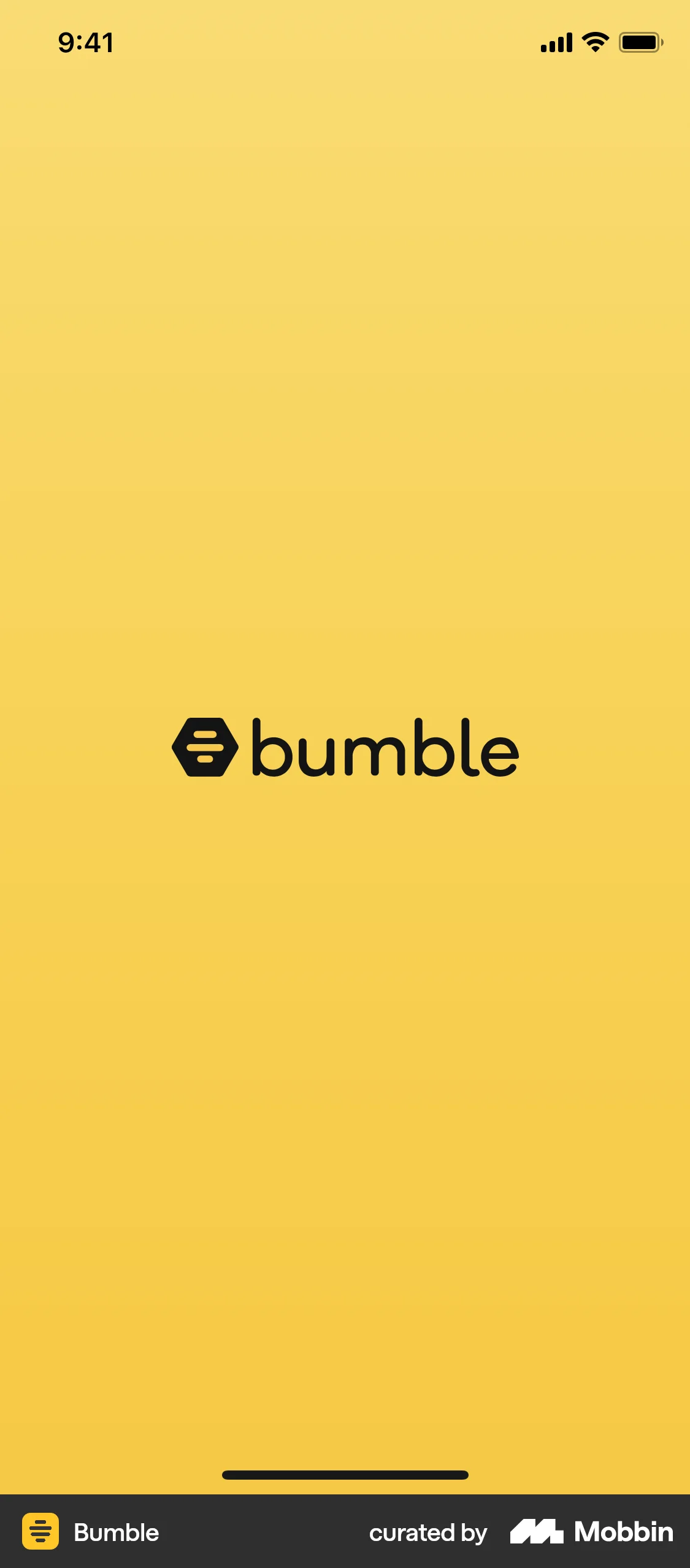 Bumble iOS Splash Screen screen
