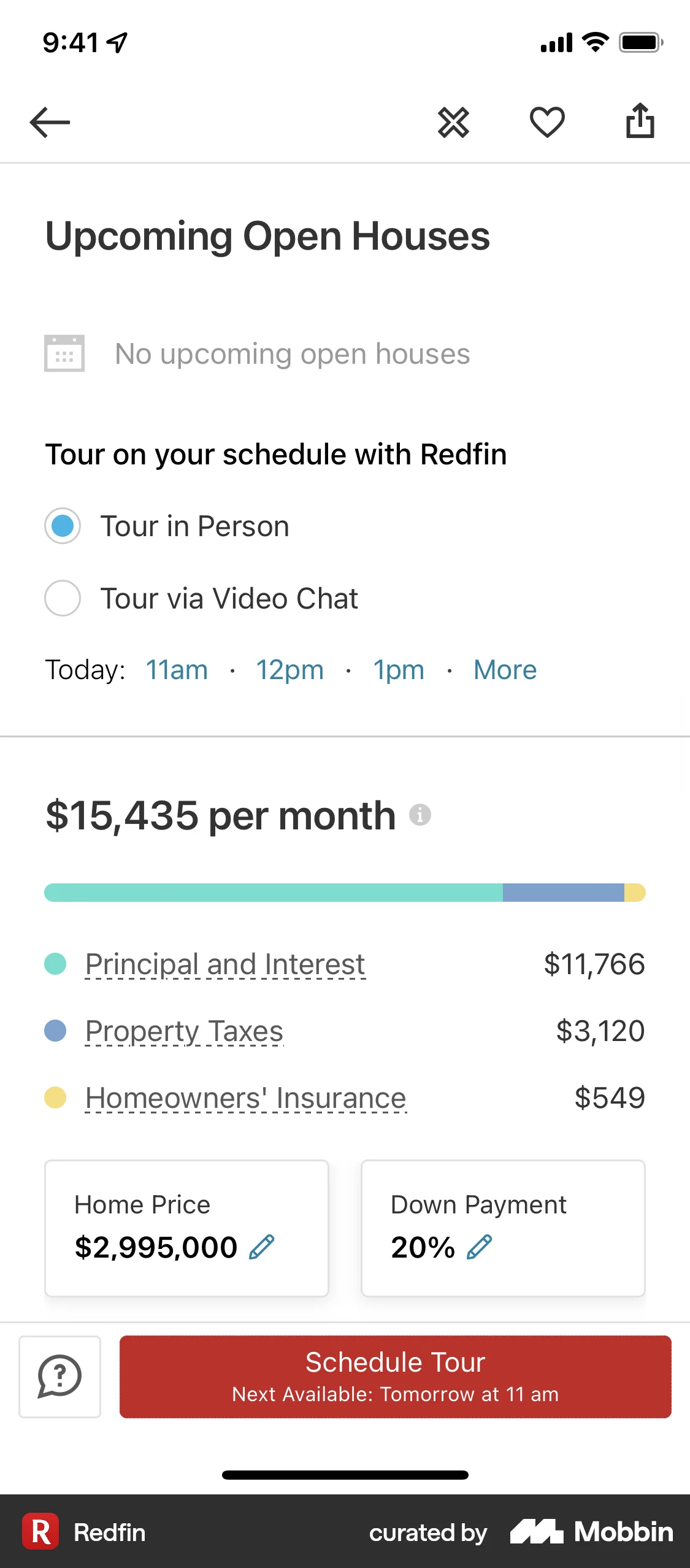 Redfin iOS Real Estate App screen