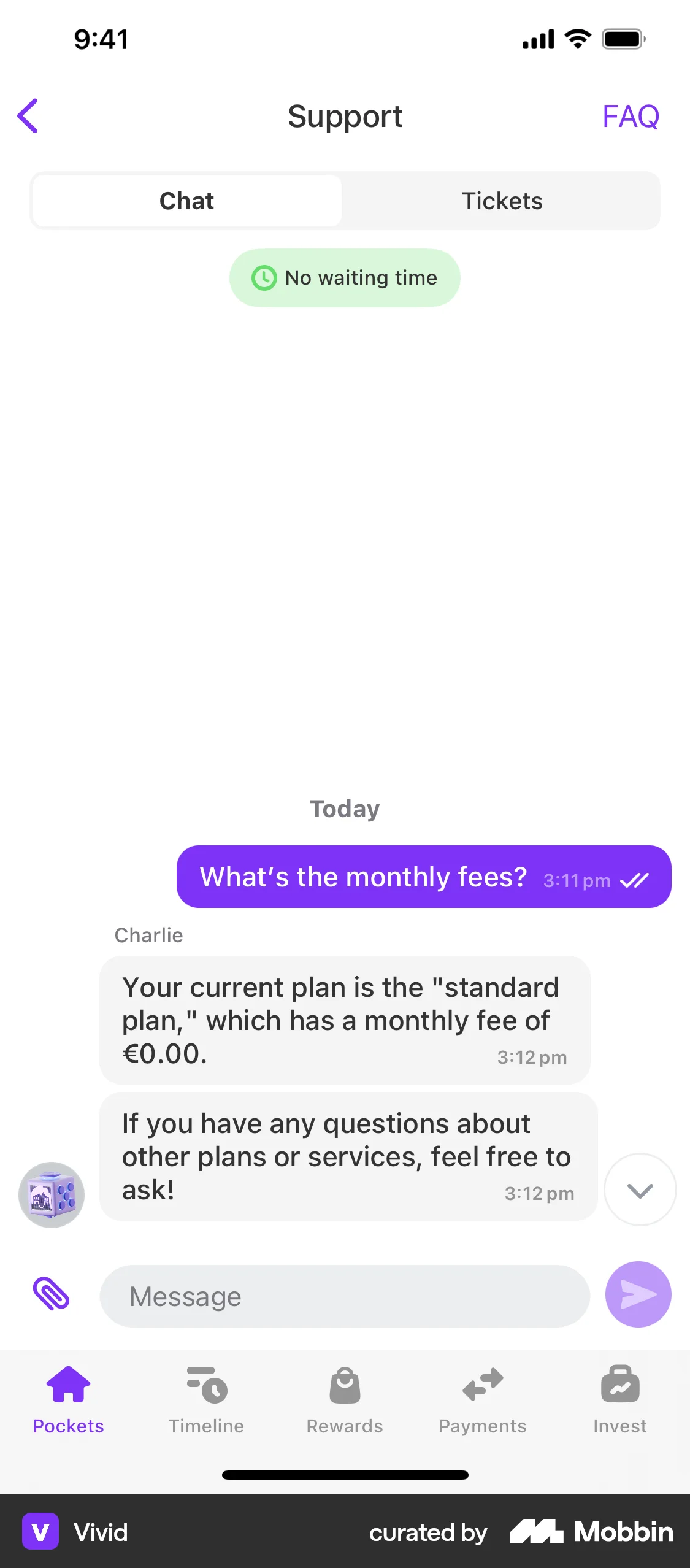 Vivid iOS Chat Detail screen