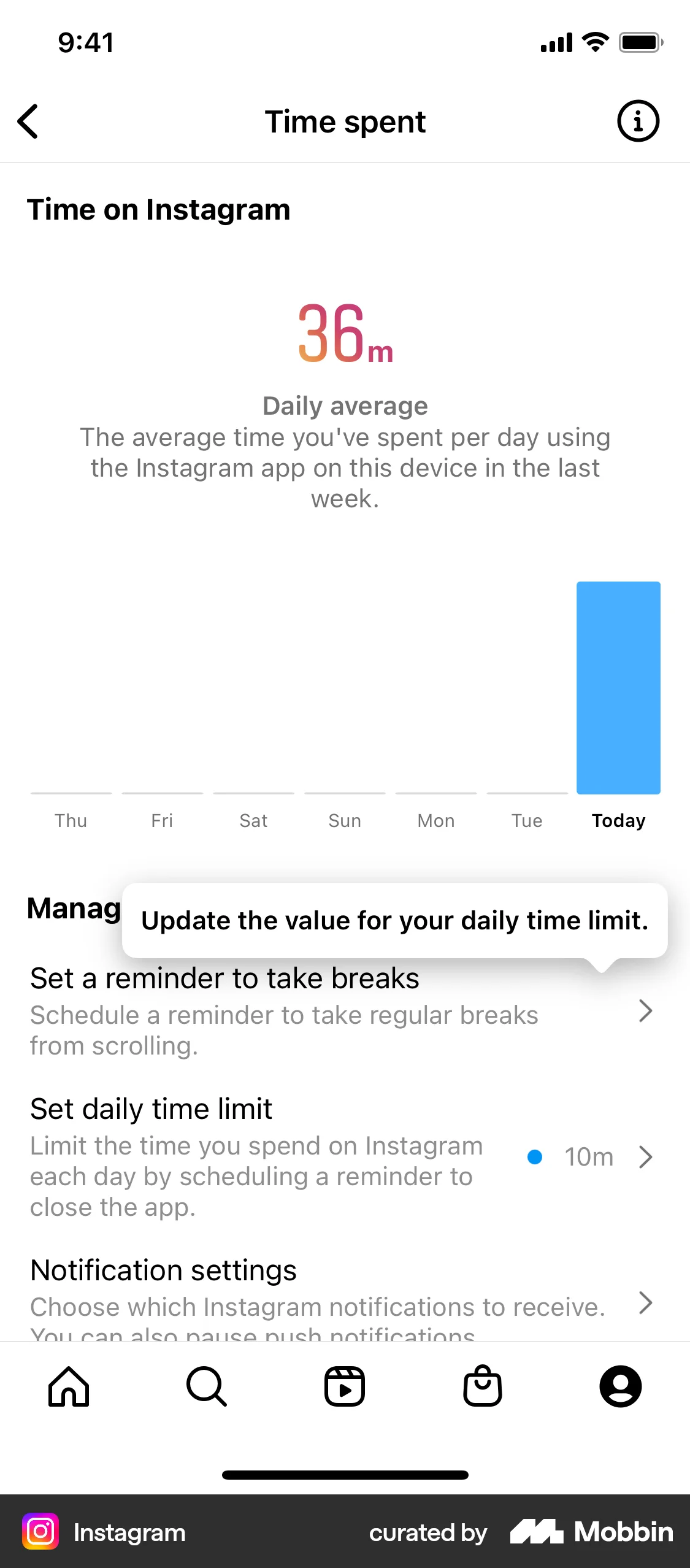Instagram iOS Charts screen