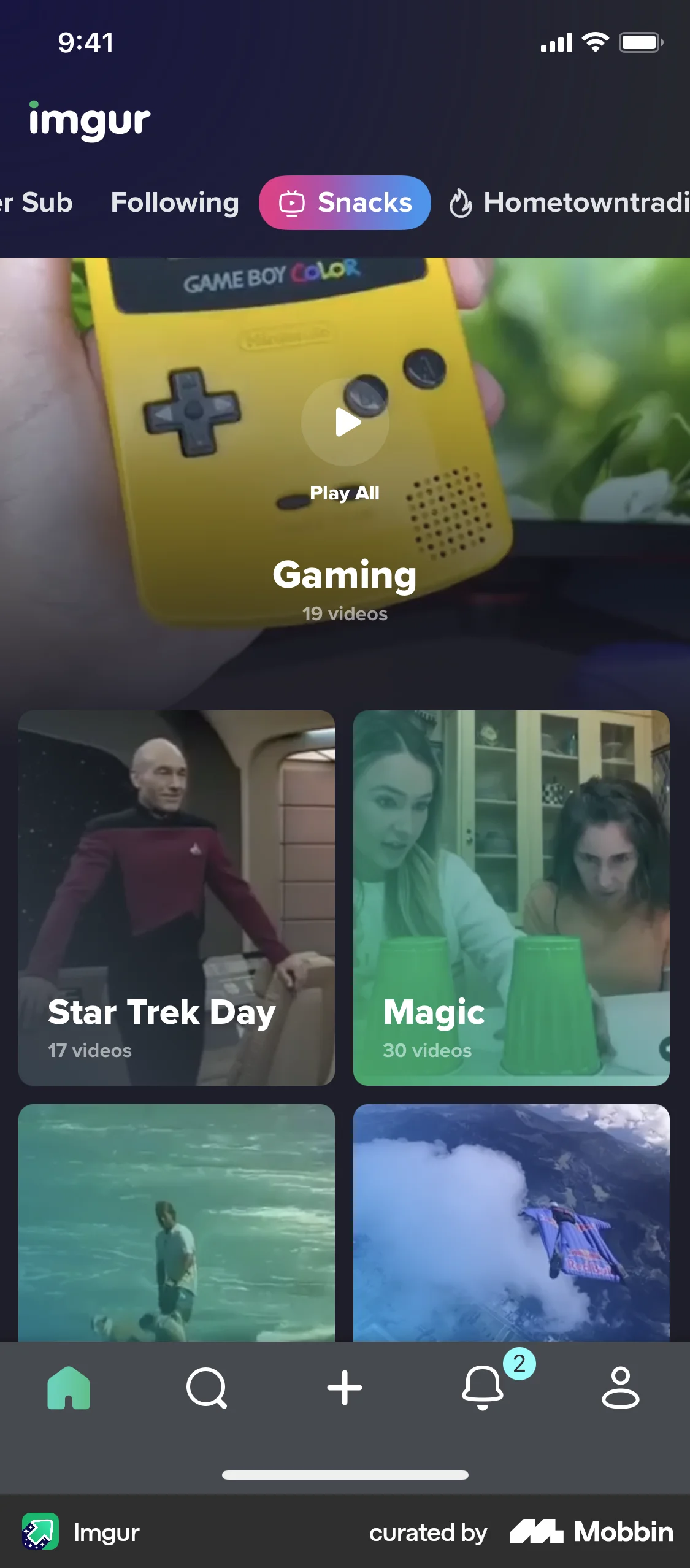 Imgur iOS Stories screen