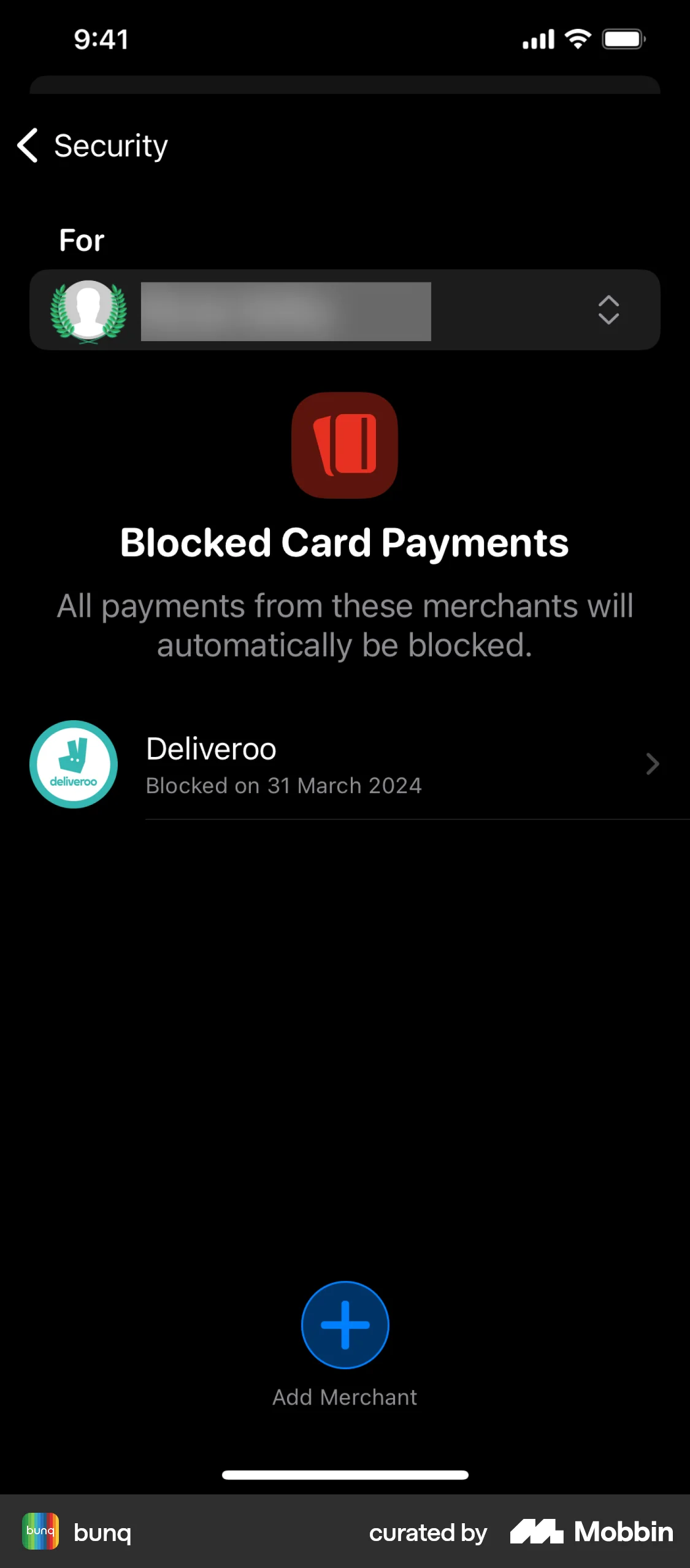 bunq iOS Ban & Block screen