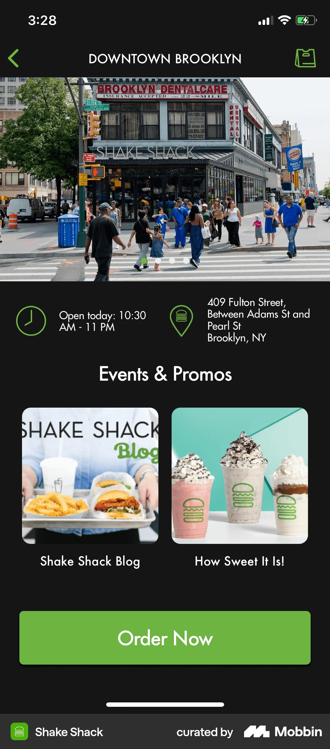 Shake Shack iOS Event Detail screen