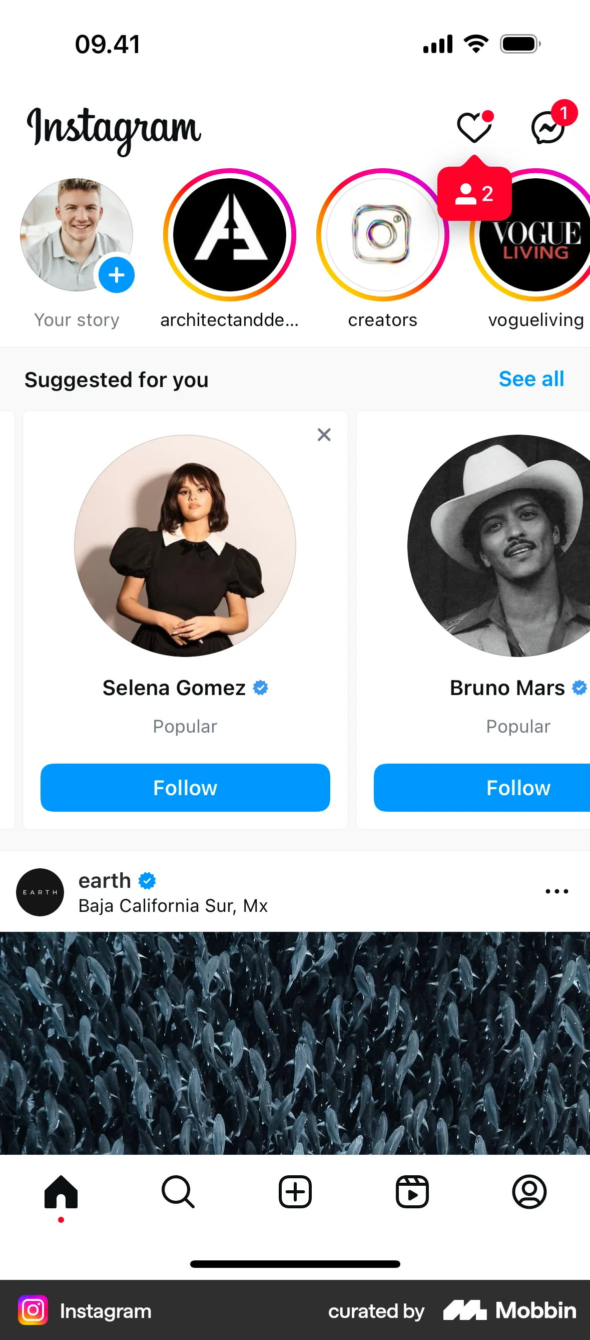 Instagram iOS Home screen