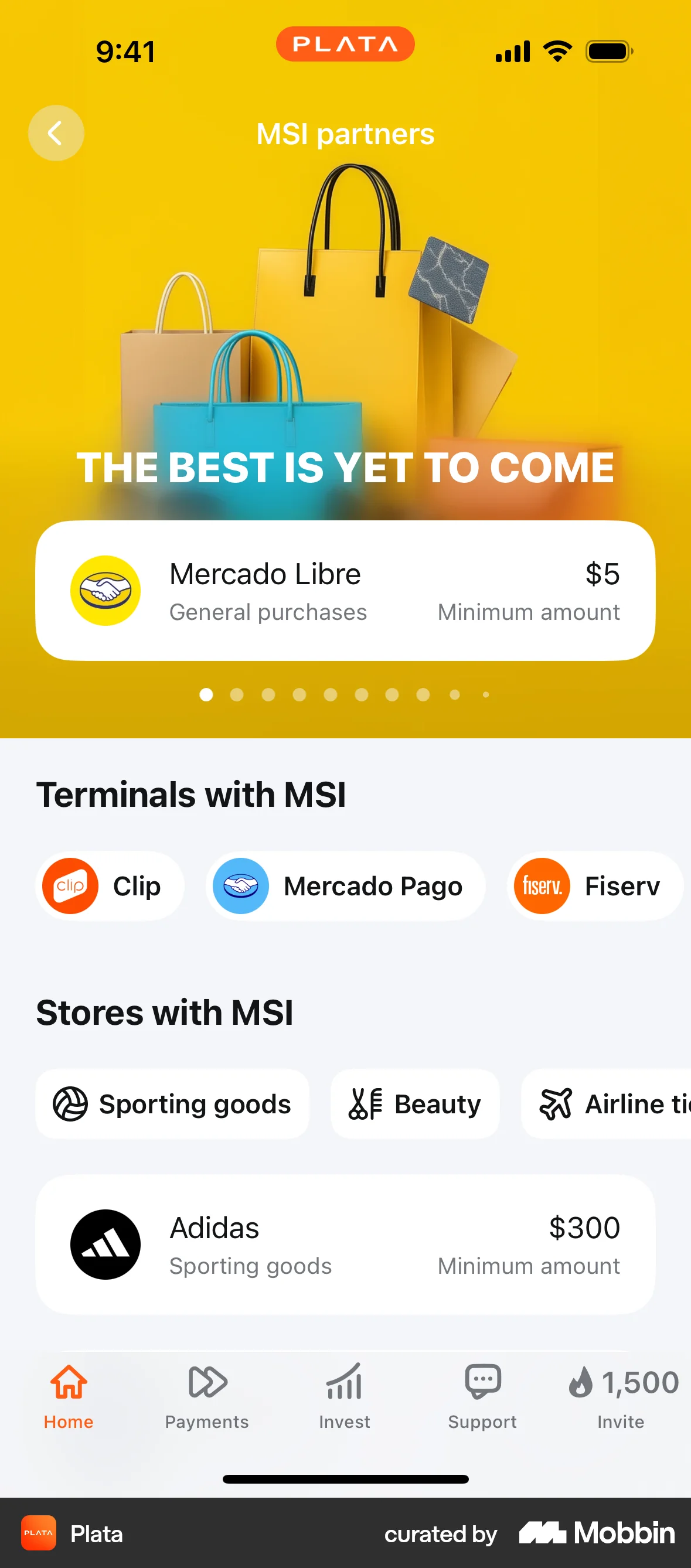 Plata Card iOS screen containing Chip UI element