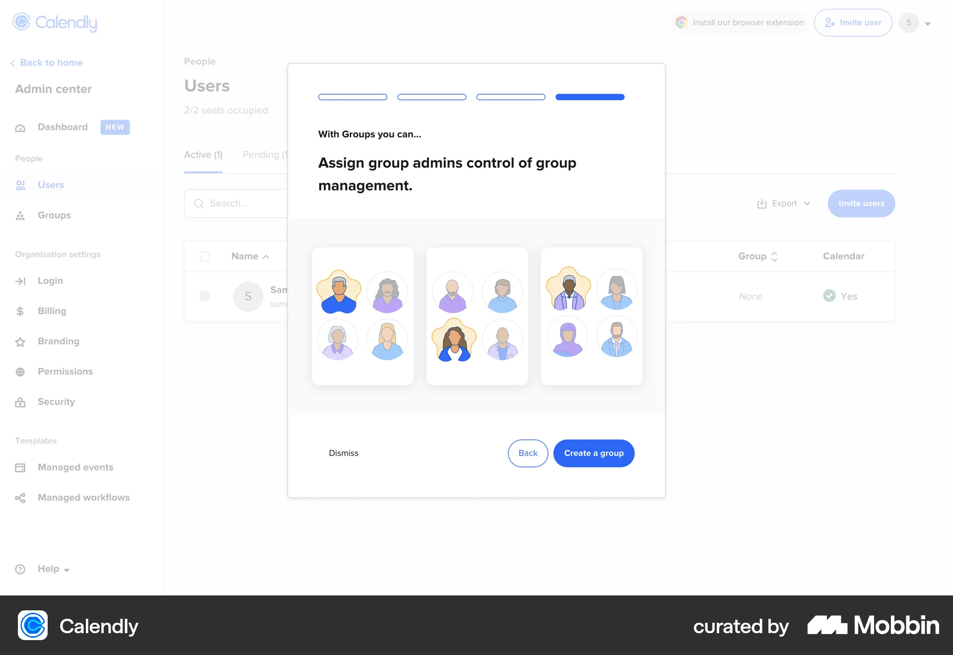 Calendly Web screen containing Coach Marks UI element