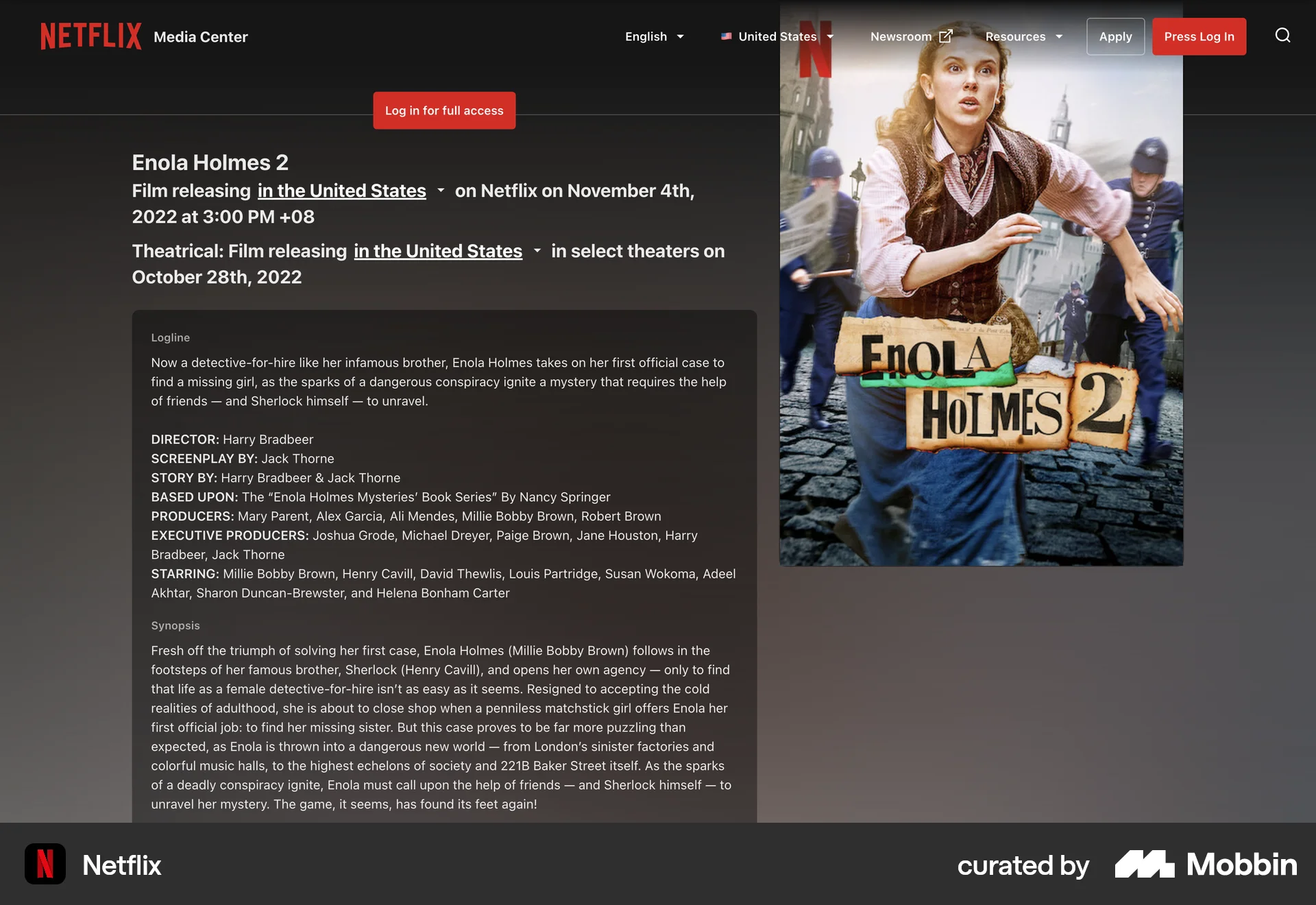 Netflix Web TV Show & Movie Detail screen