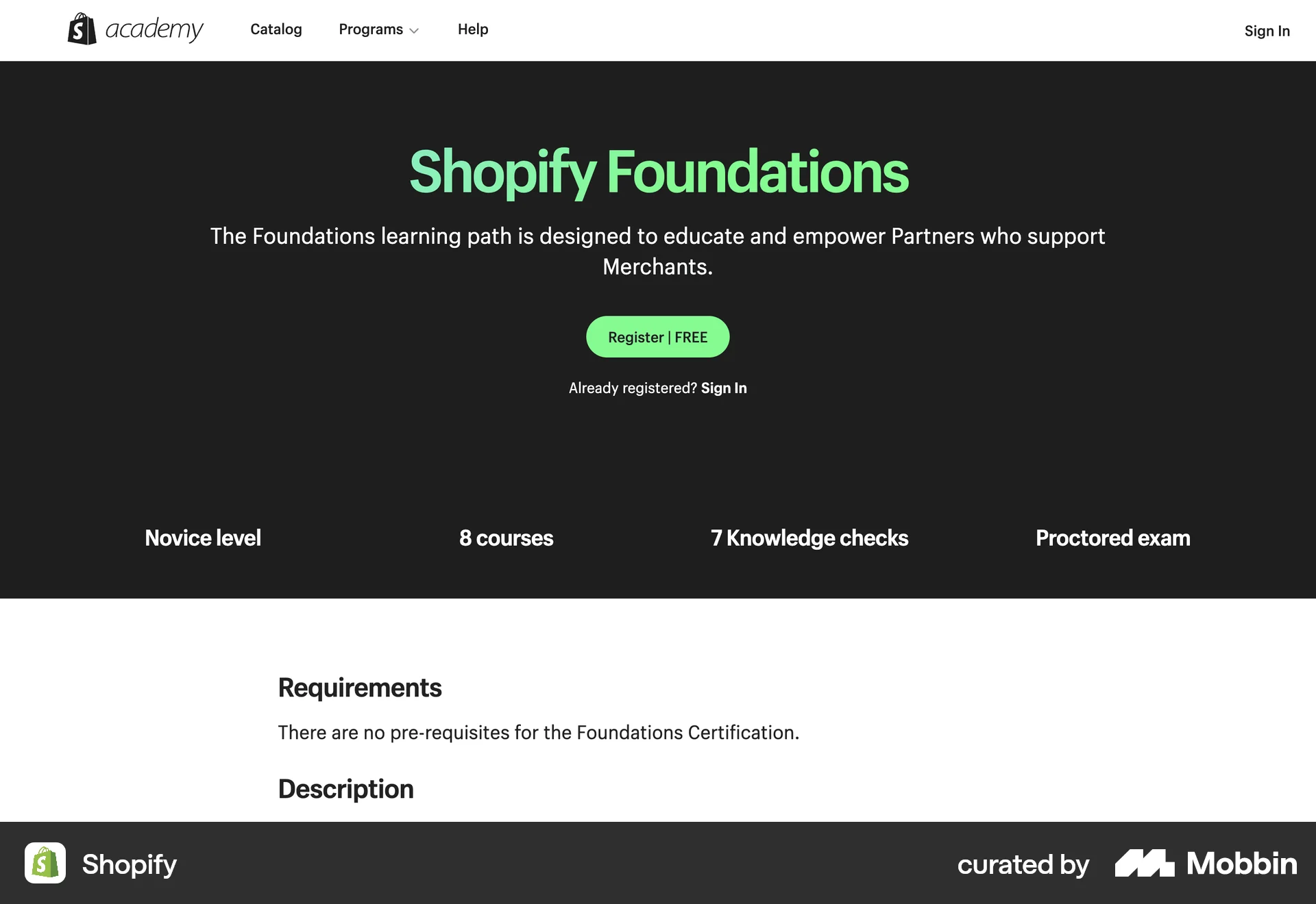Shopify Web Class & Lesson Detail screen