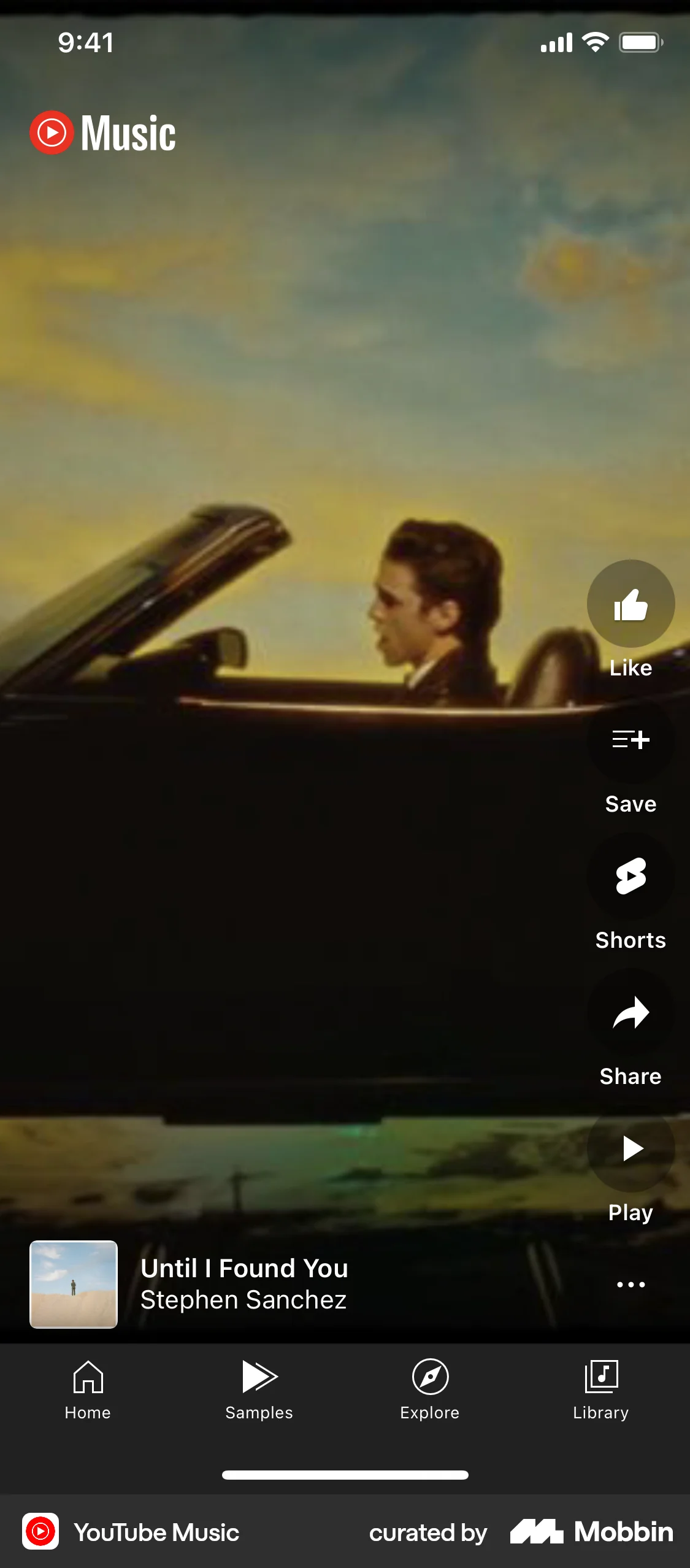 YouTube Music iOS Stories screen