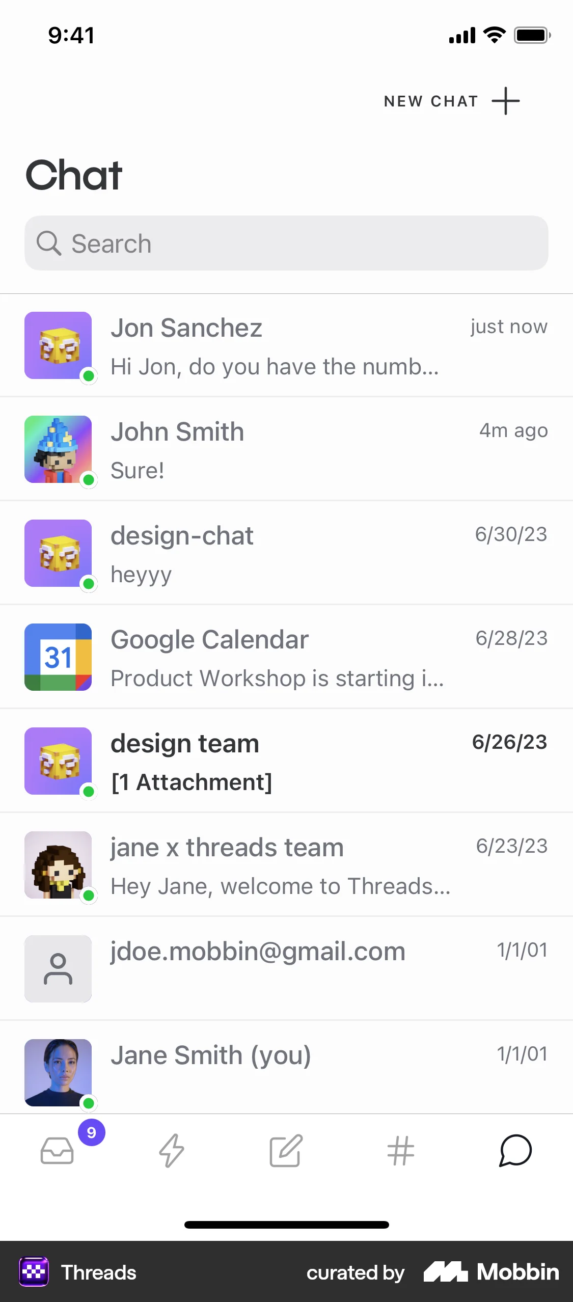 Threads iOS Chat Detail screen