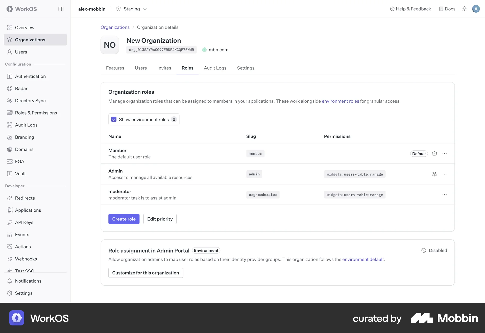 WorkOS Web screen containing Breadcrumbs UI element