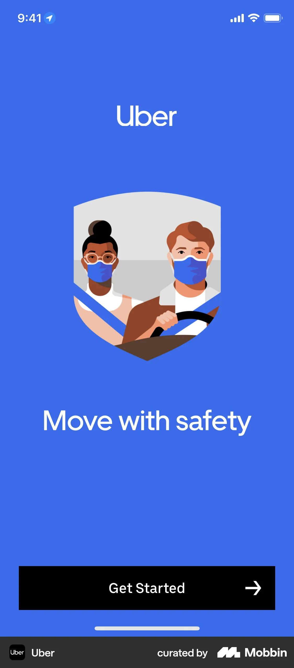 Uber Onboarding screen