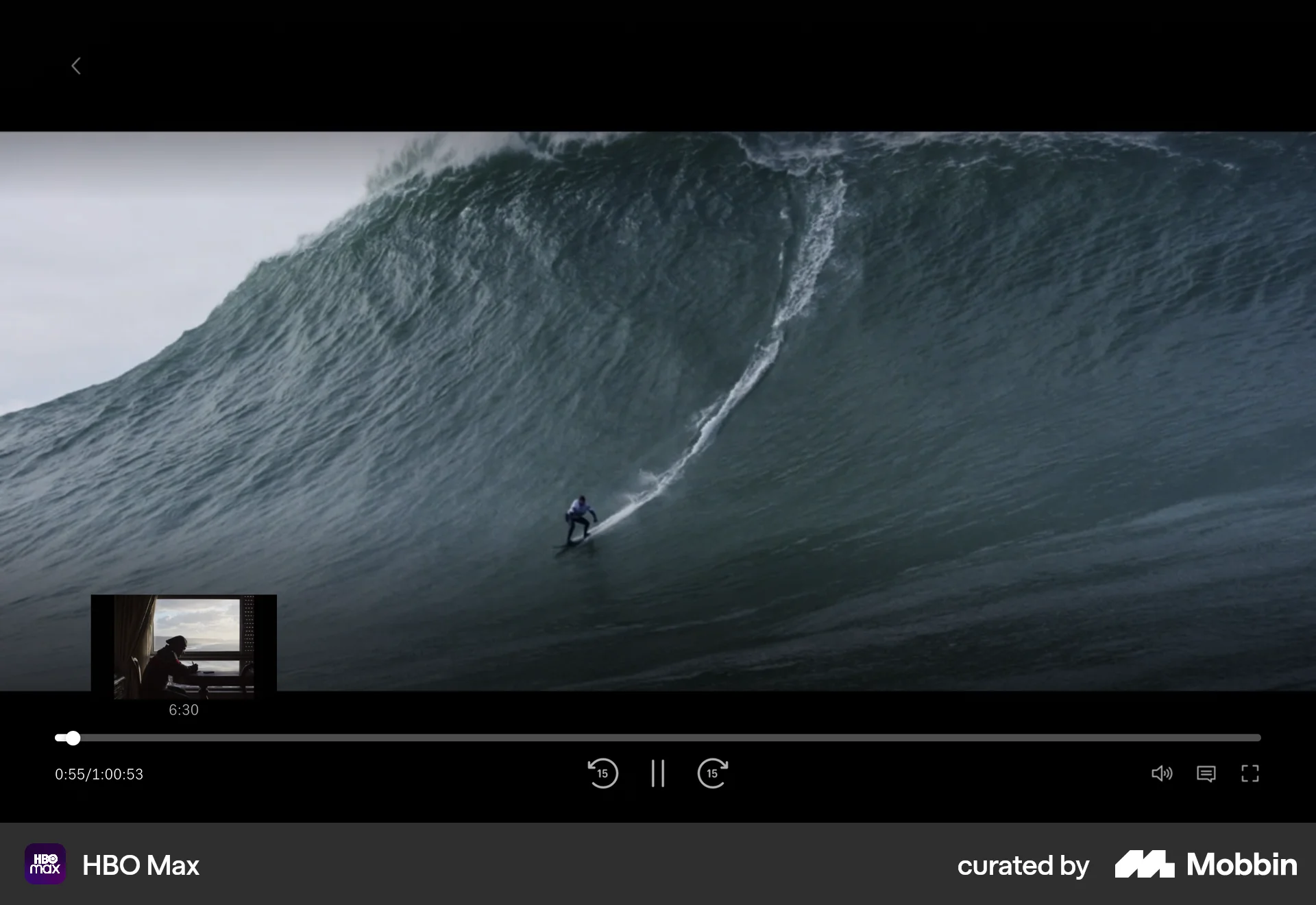 HBO Max Web Video Player screen