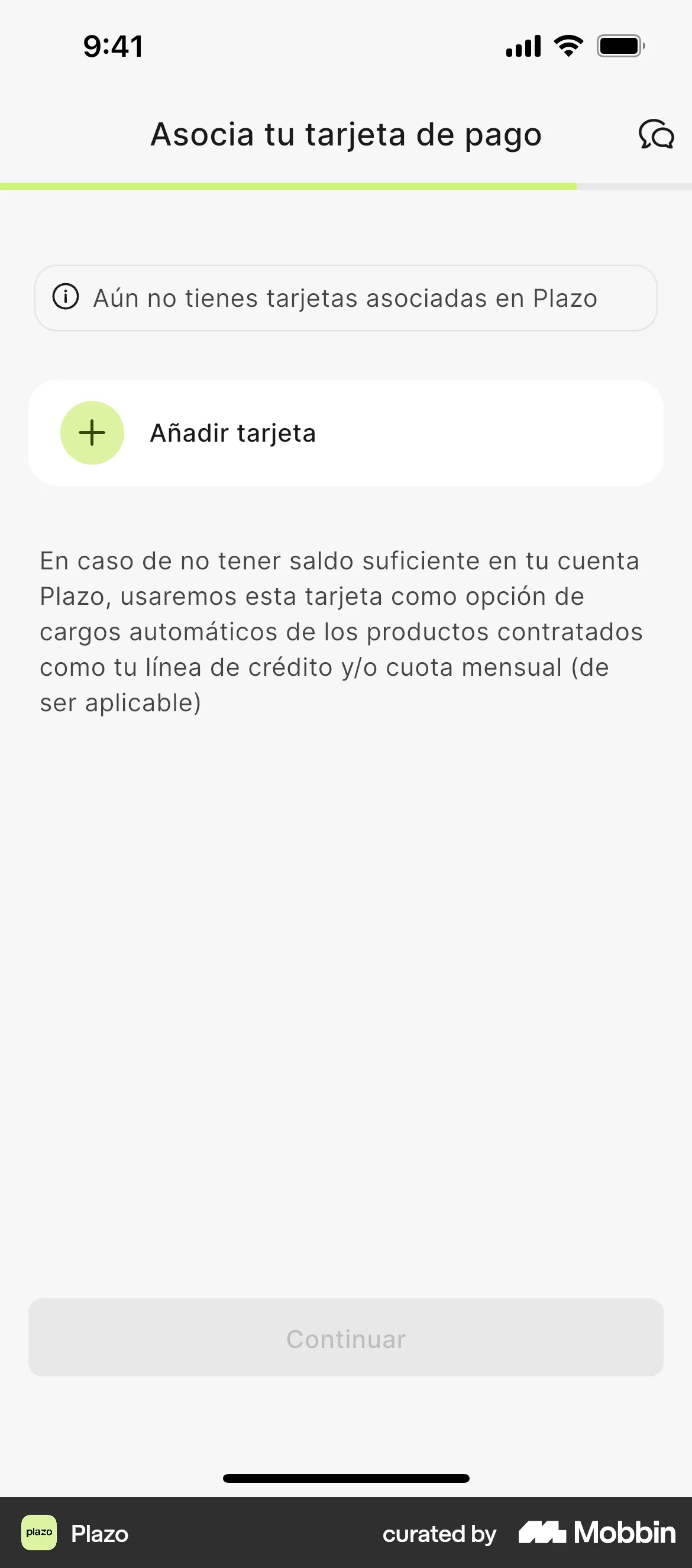 Plazo Onboarding screen
