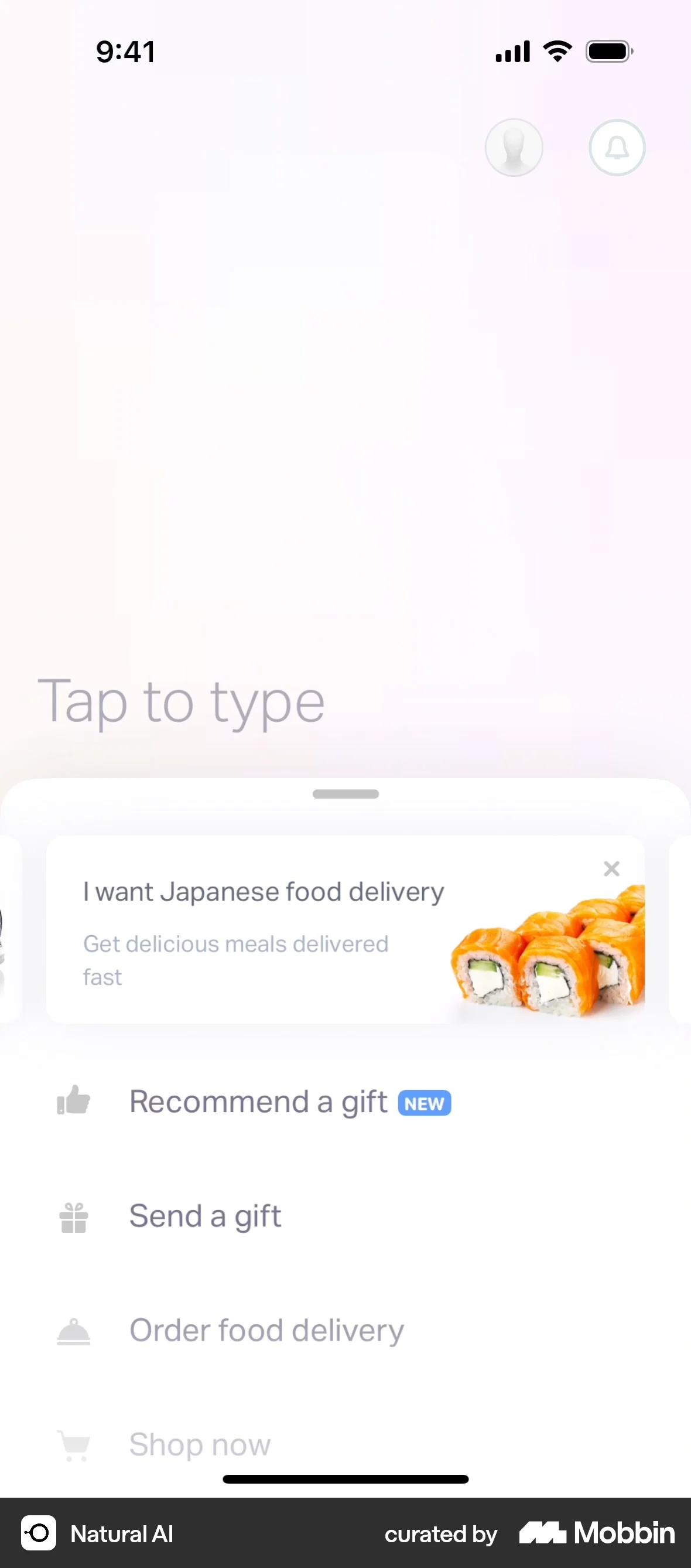 Natural AI iOS Voice UI screen
