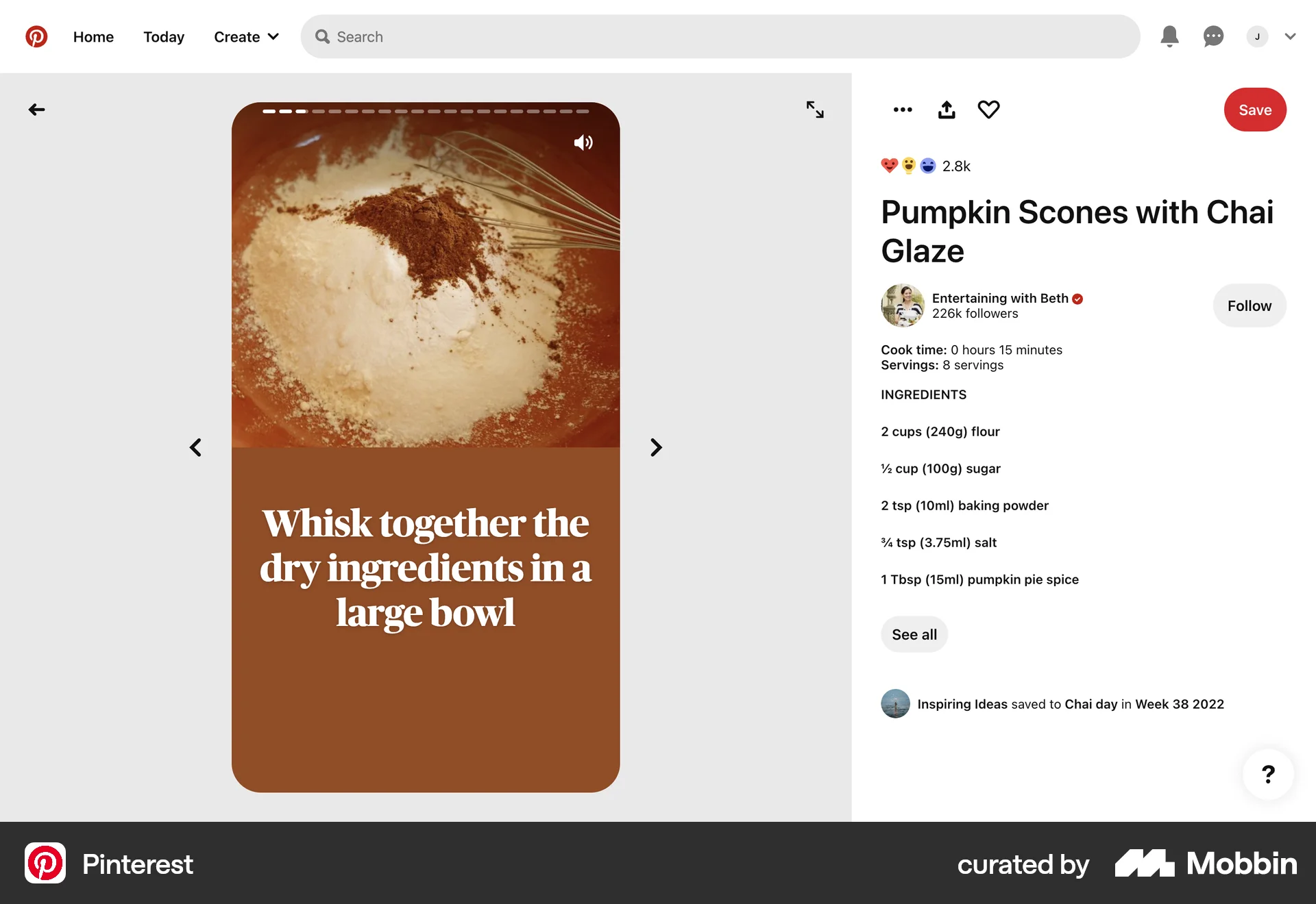 Pinterest Web Stories screen