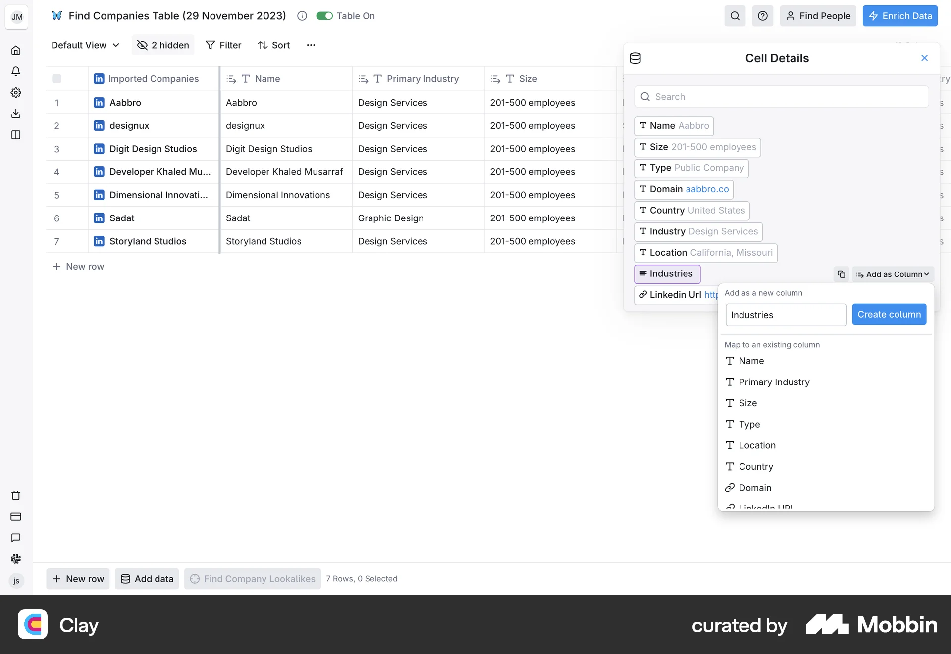 Clay Web screen containing Popover UI element