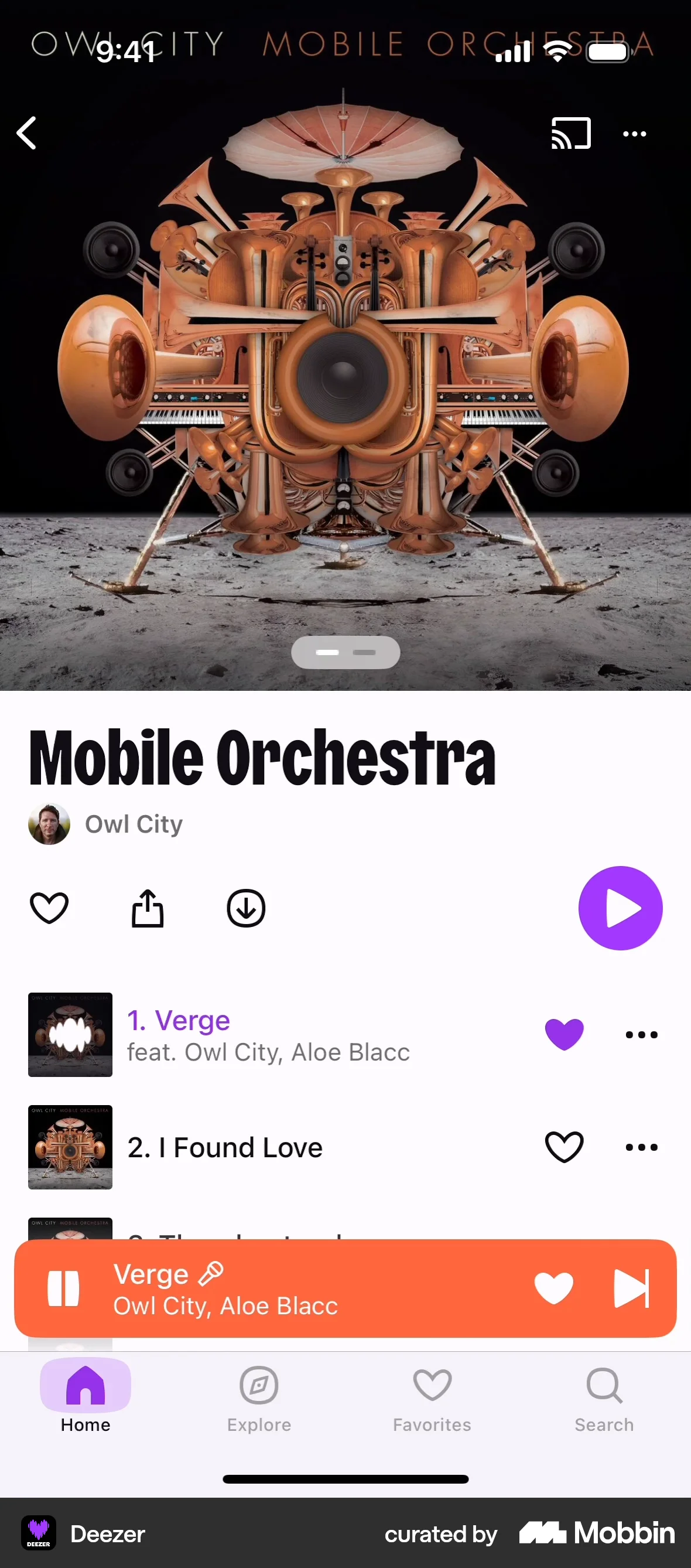 Deezer iOS Song & Podcast Detail screen
