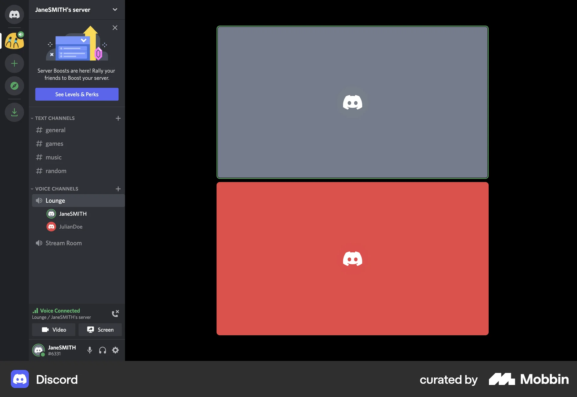 Discord Web Call screen