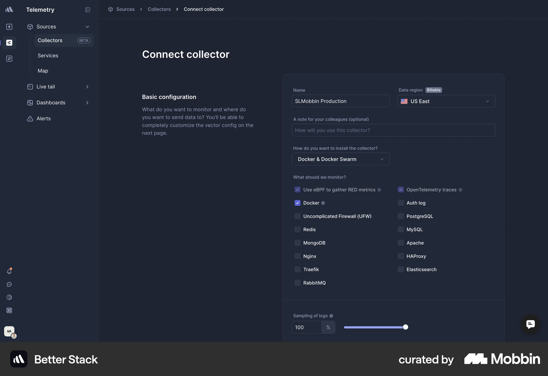 Better Stack Web screen containing Checkbox UI element