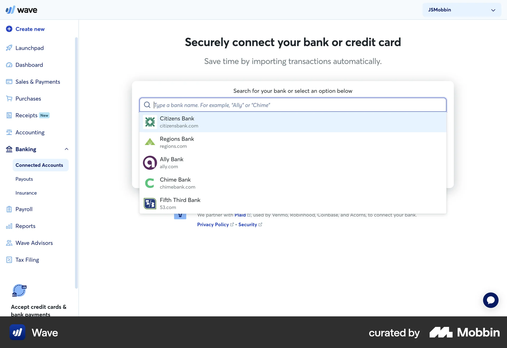 Wave Web screen containing Combobox UI element