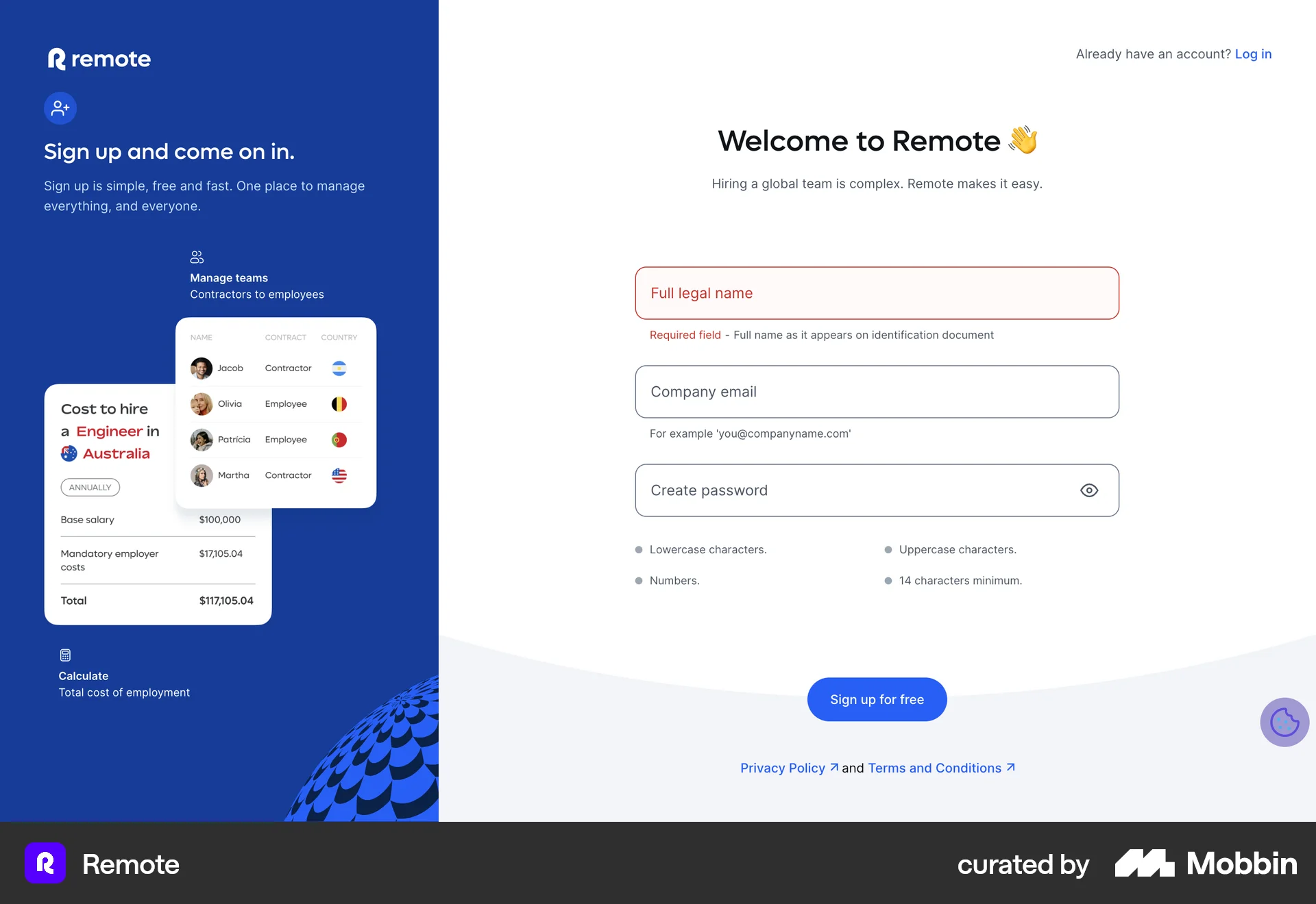Remote Web screen containing Floating Action Button UI element
