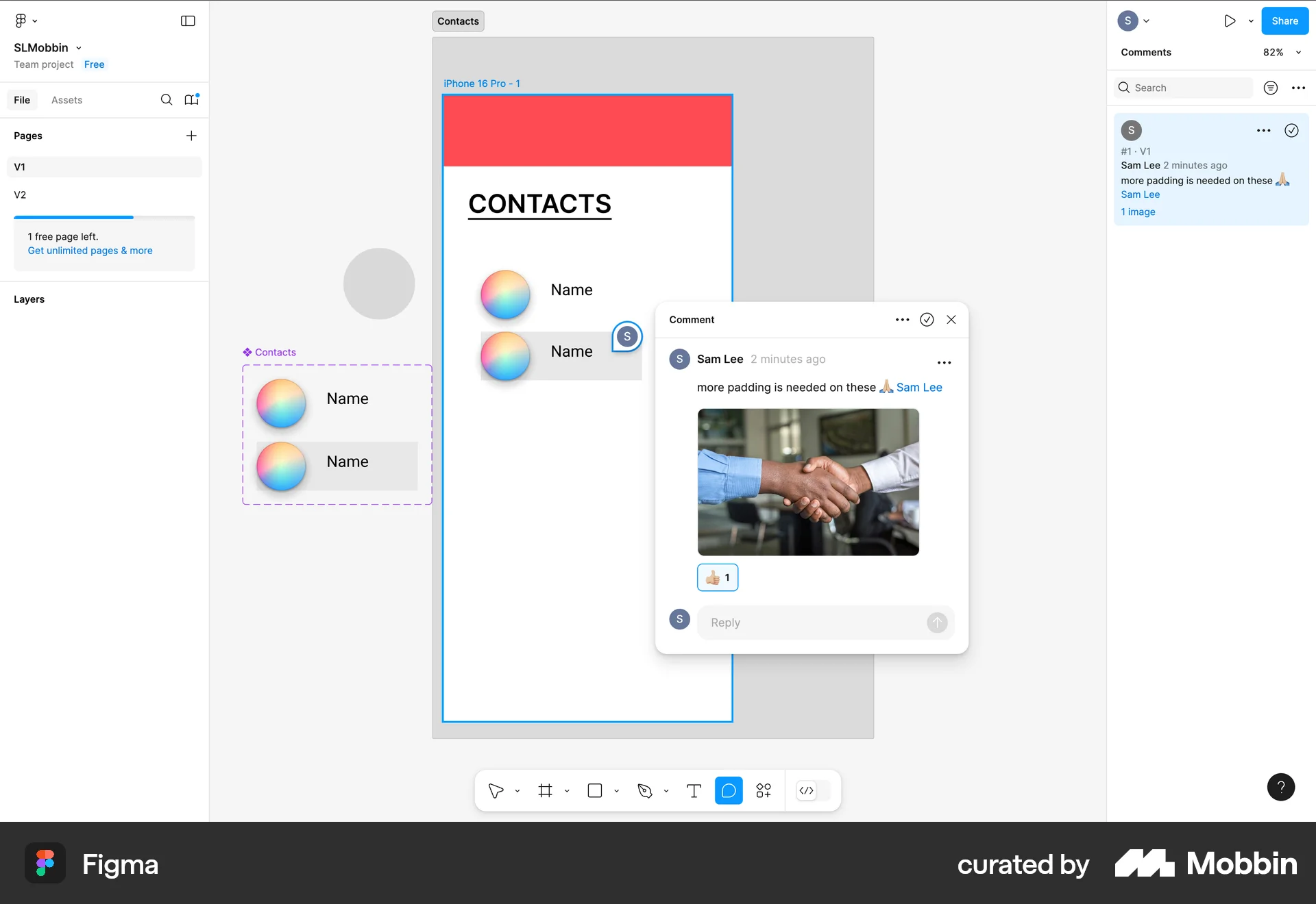 Figma Web Like & Upvote screen