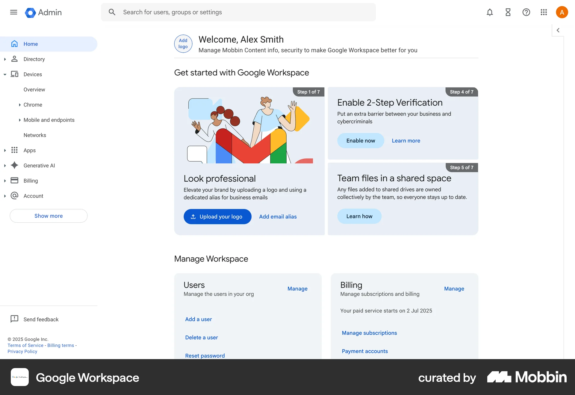 Google Workspace Web Admin UI screen