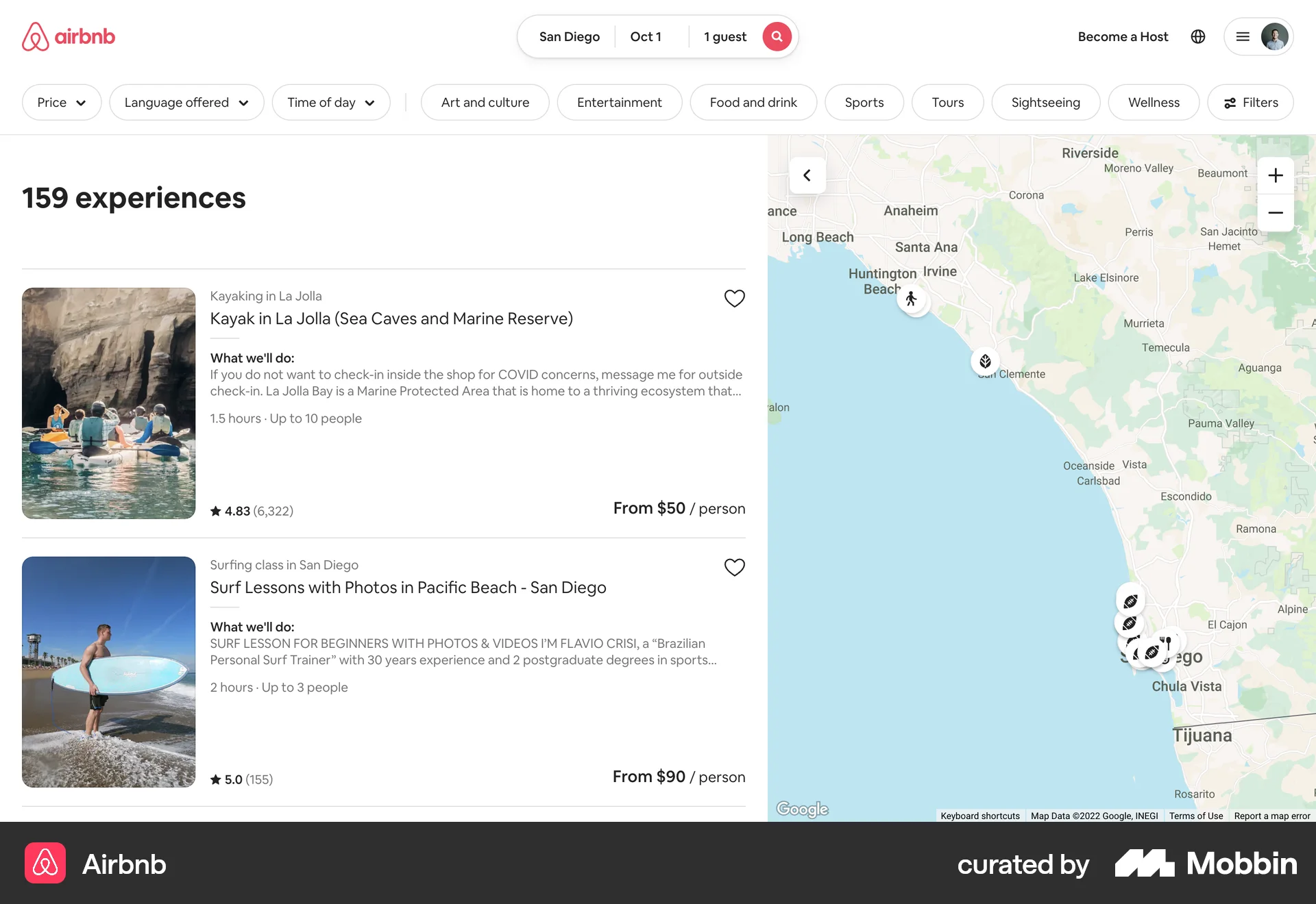 Airbnb Web Map screen