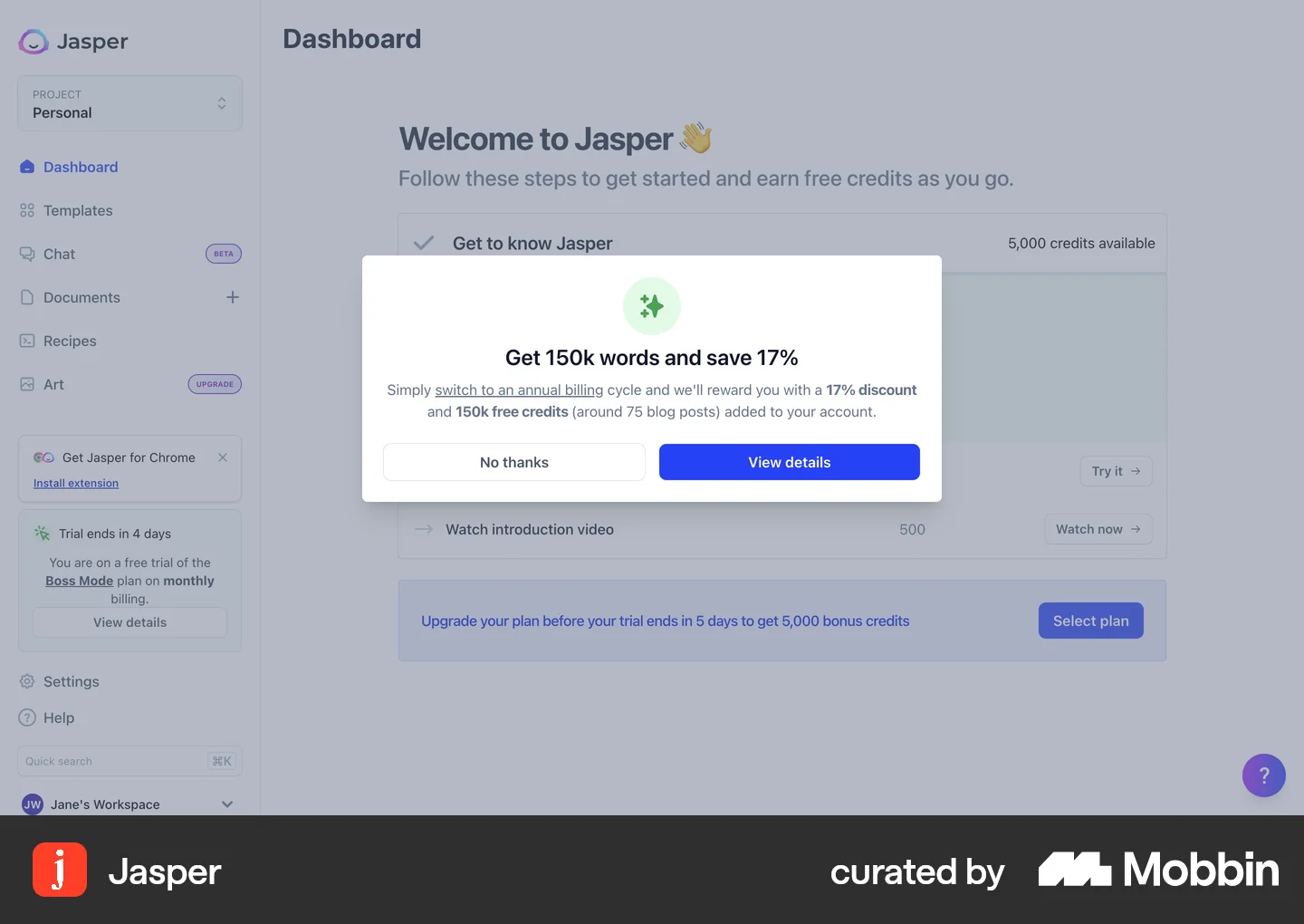 Flow Jasper Jasper Web Dashboard Flow | Mobbin