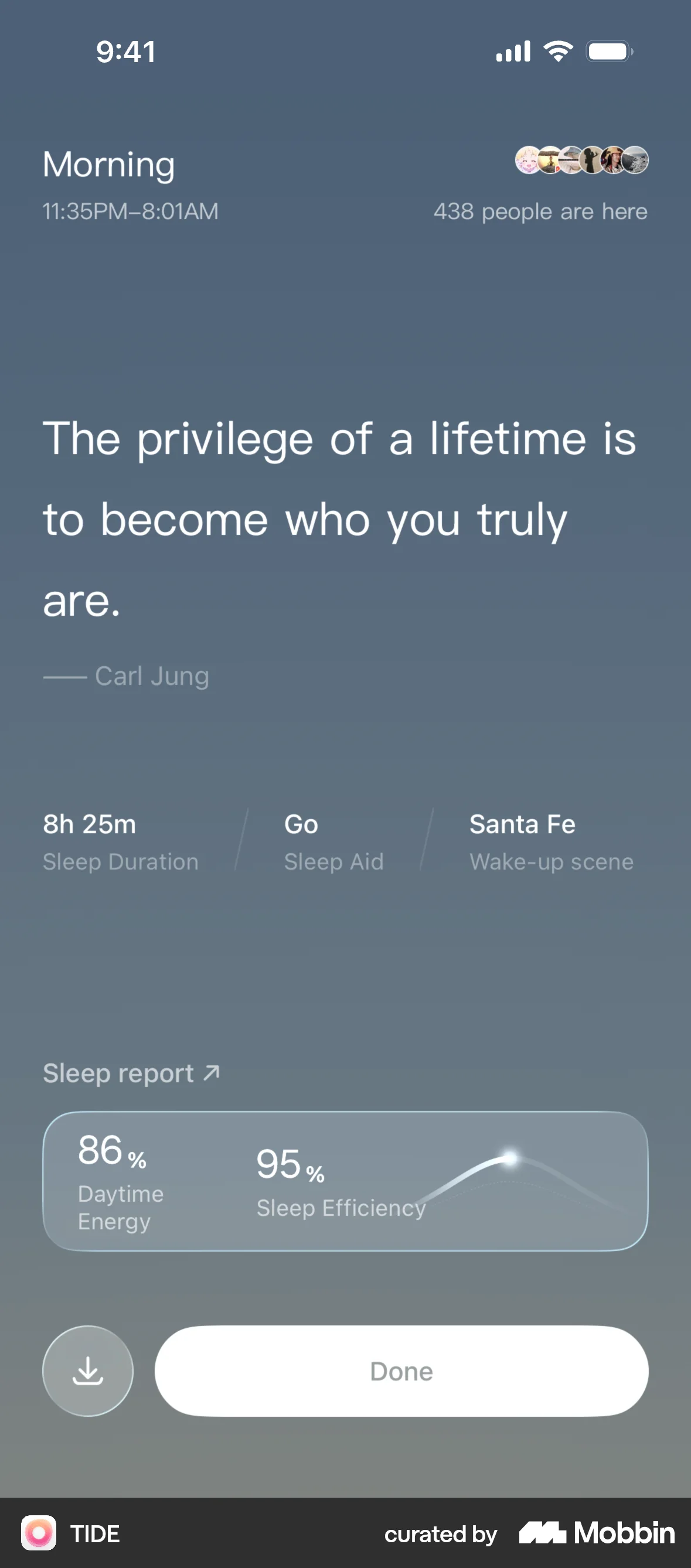 TIDE iOS Mobile App Design screen