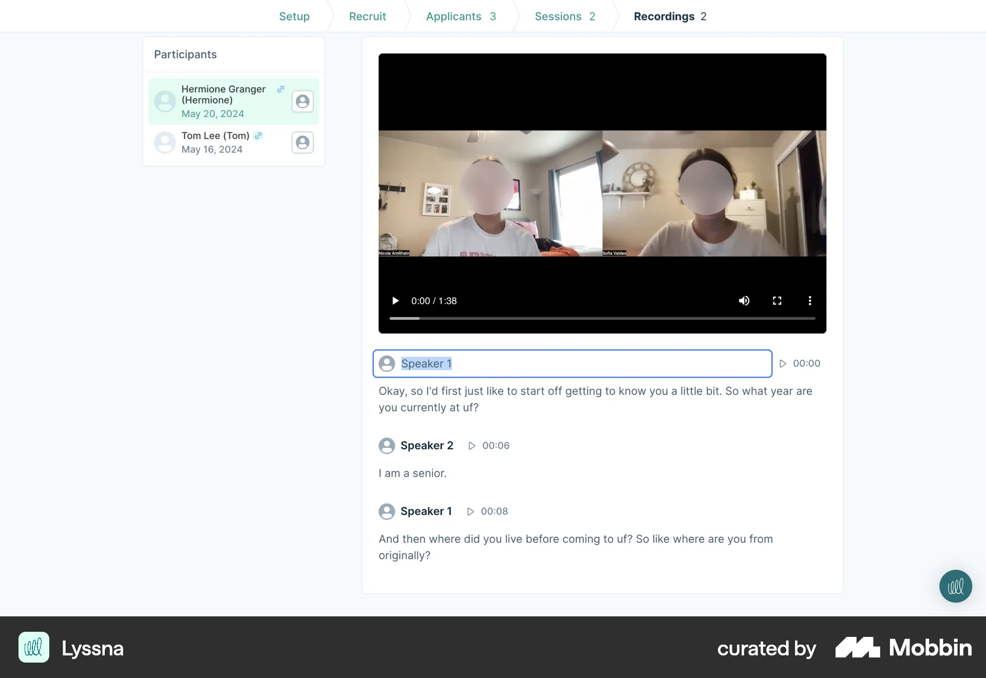 Lyssna Web screen containing Editable Text UI element