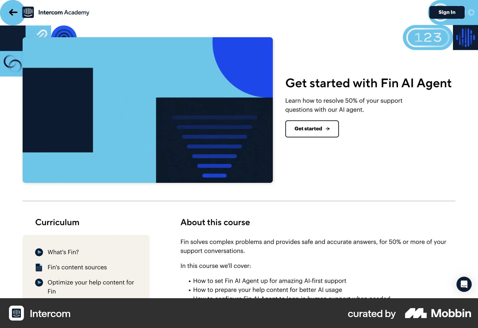 Intercom Web Class & Lesson Detail screen