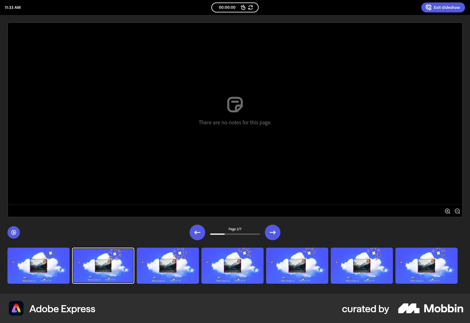 Adobe Express Web screen containing Pagination UI element