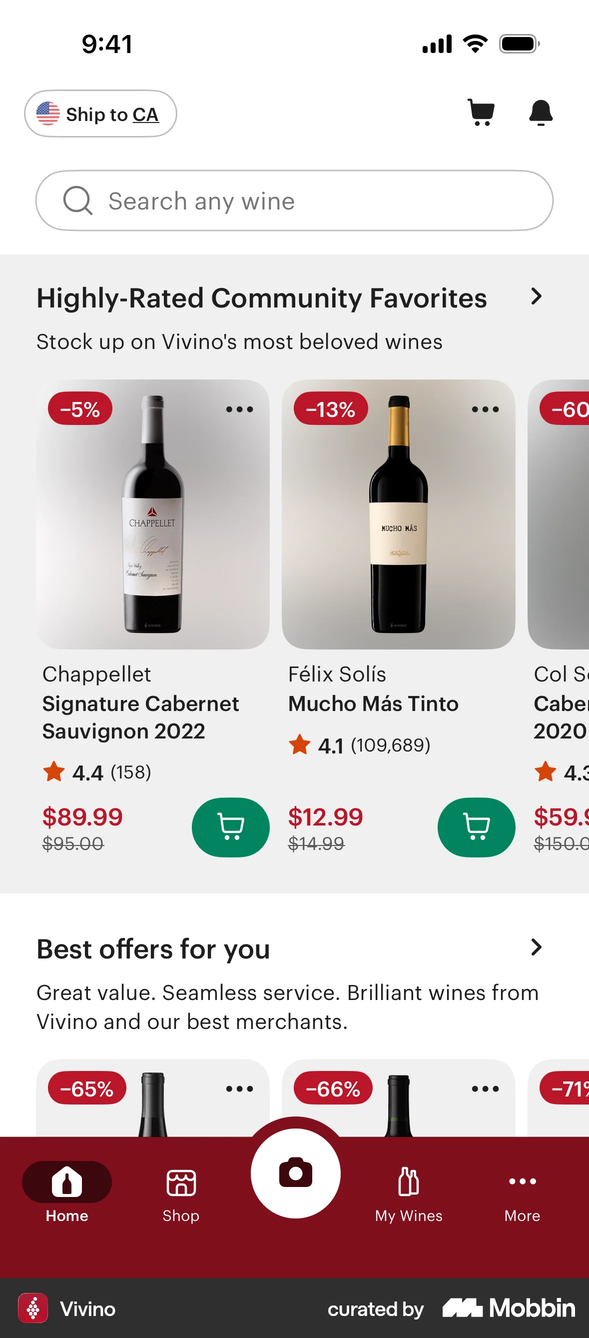 Vivino iOS Mobile App Design screen