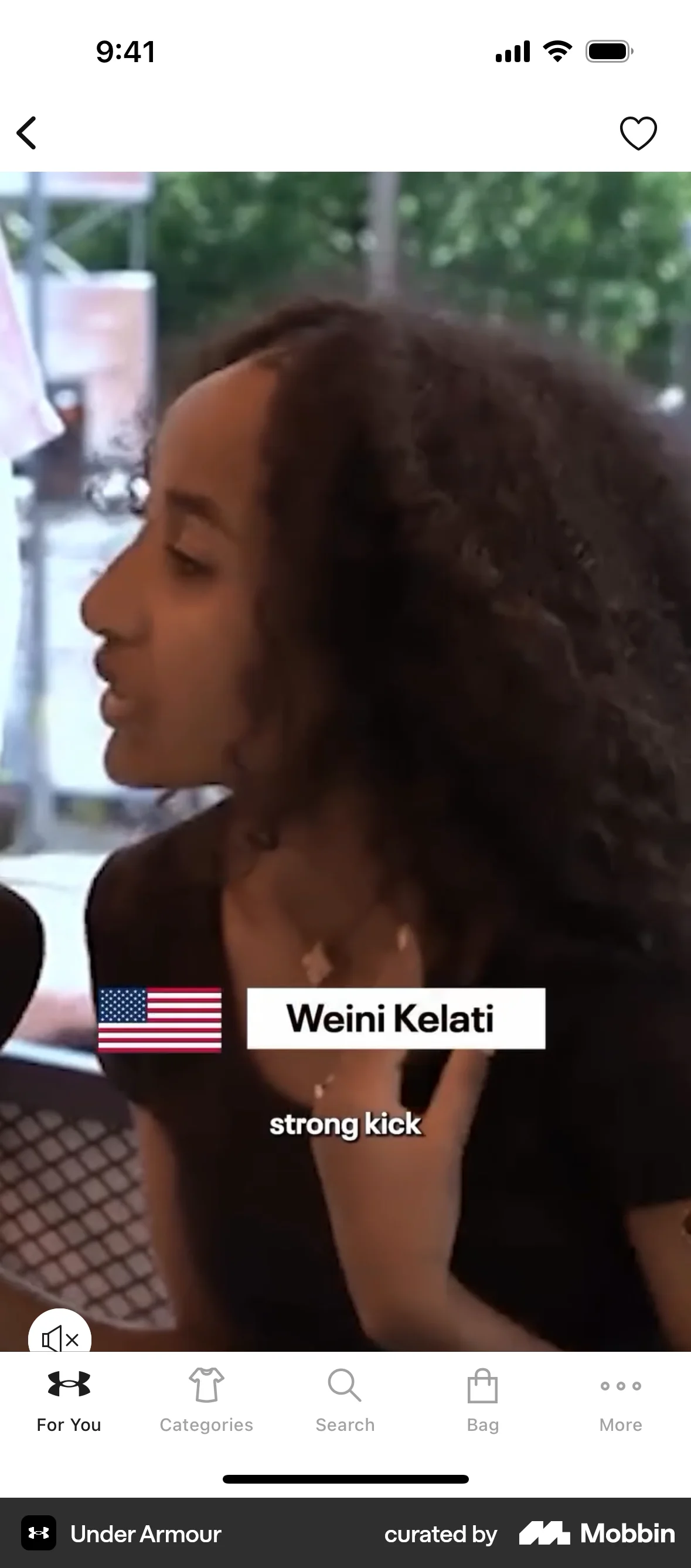 Under Armour iOS Post Detail screen