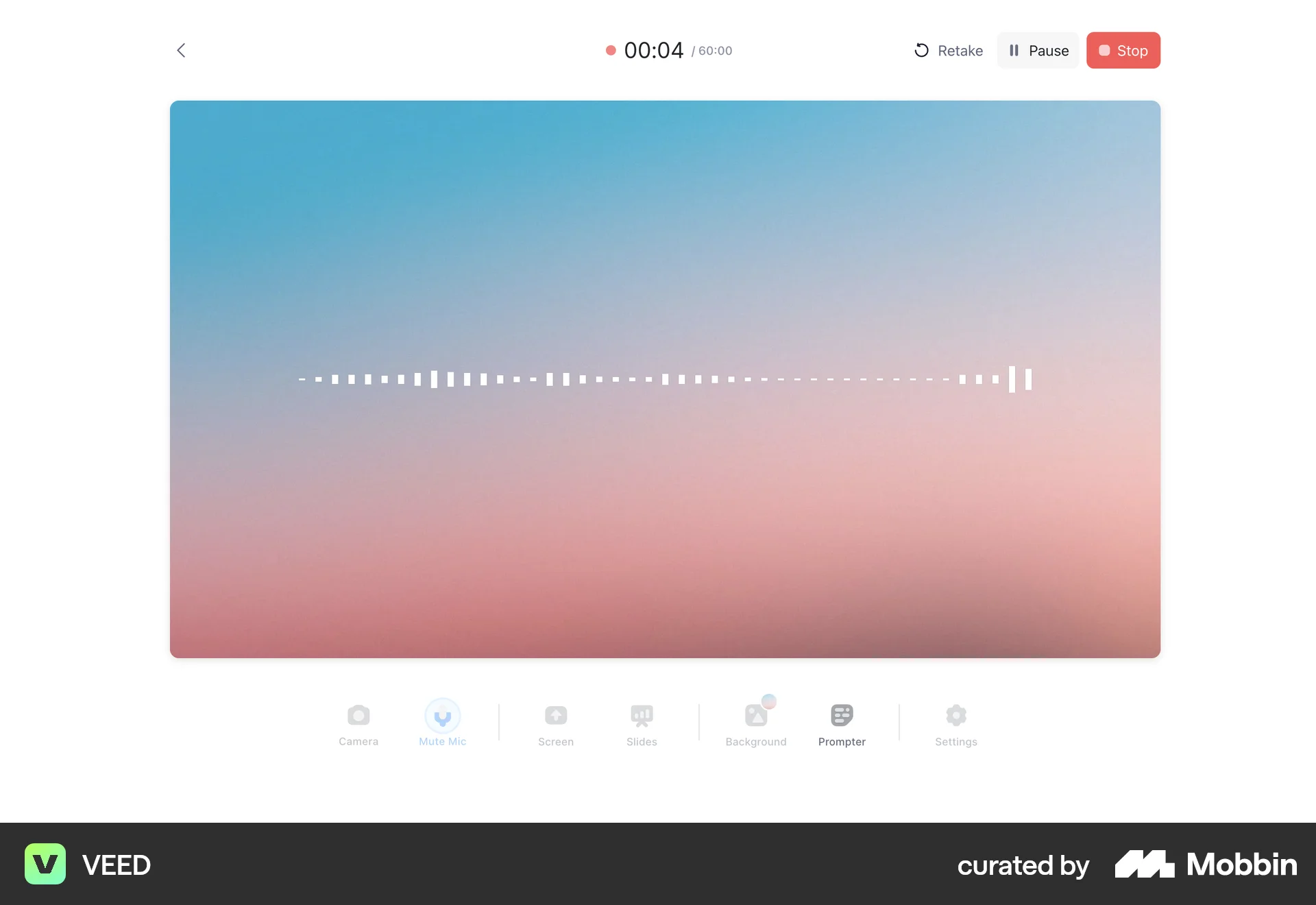 VEED Web Timer & Clock screen