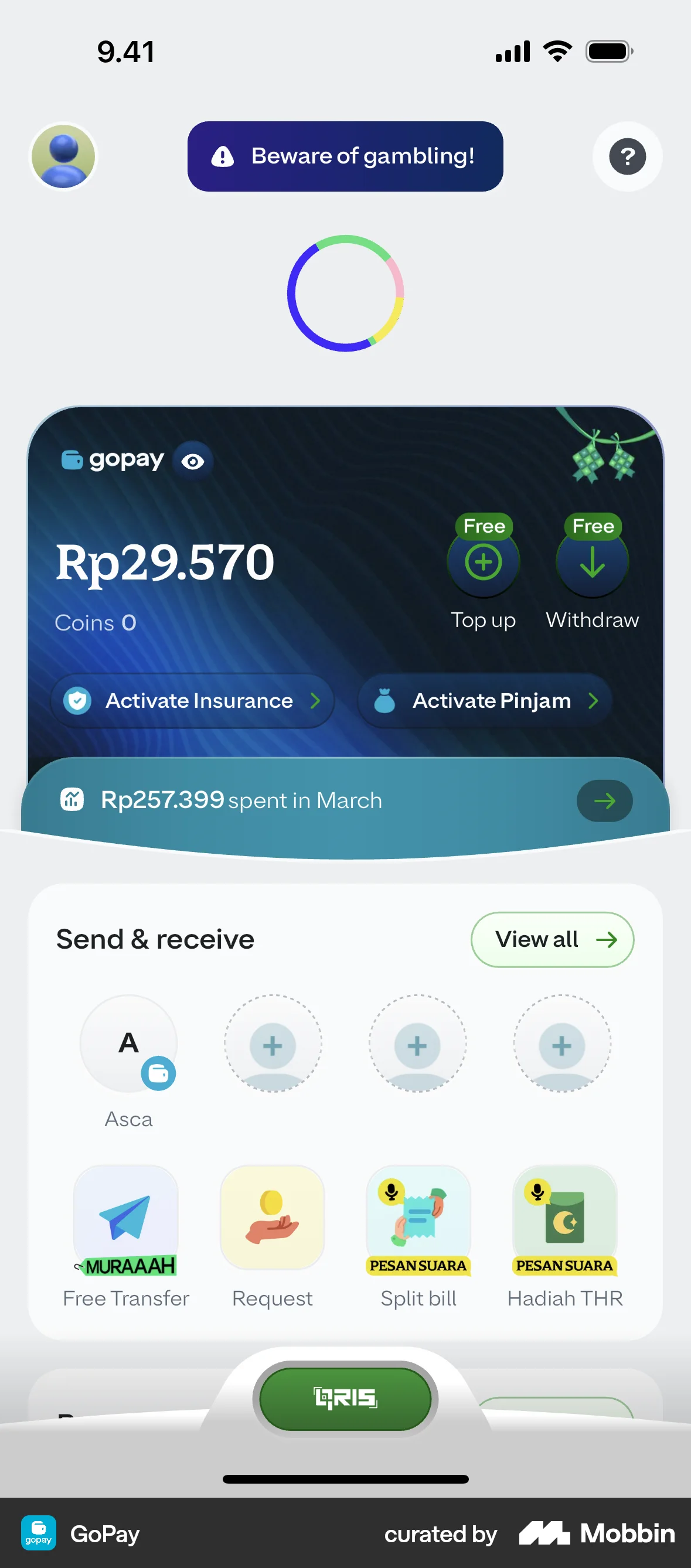 GoPay iOS Pull to Refresh screen