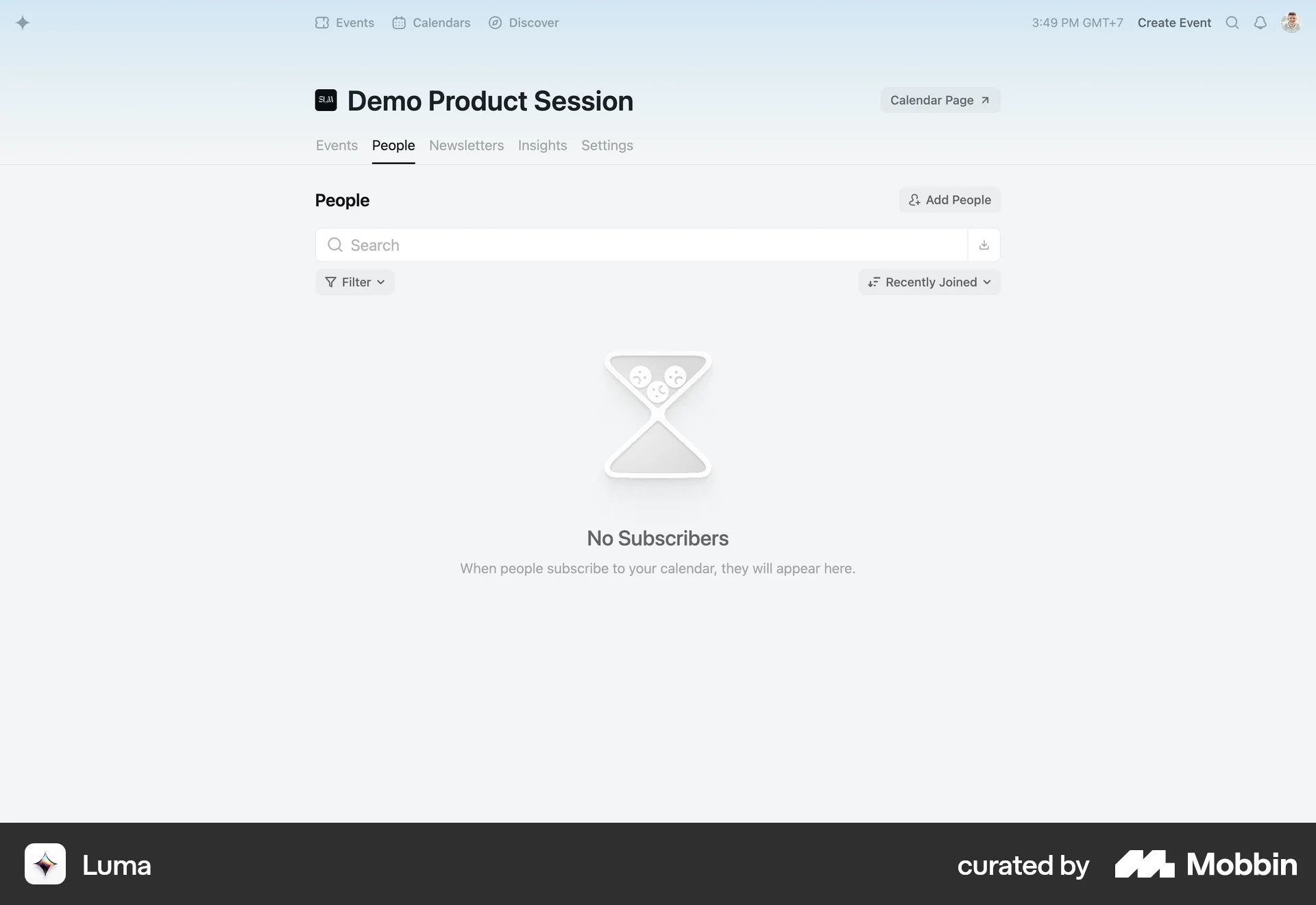 Luma Web Followers & Following screen