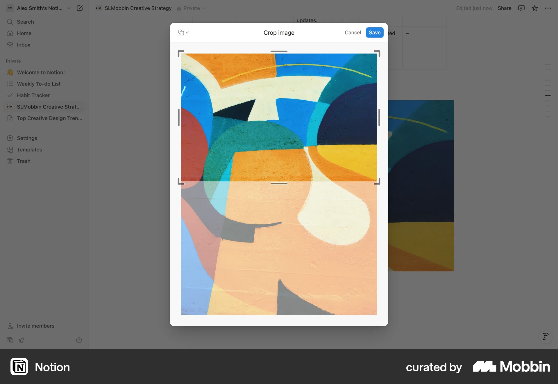 Notion Web Media Editor screen