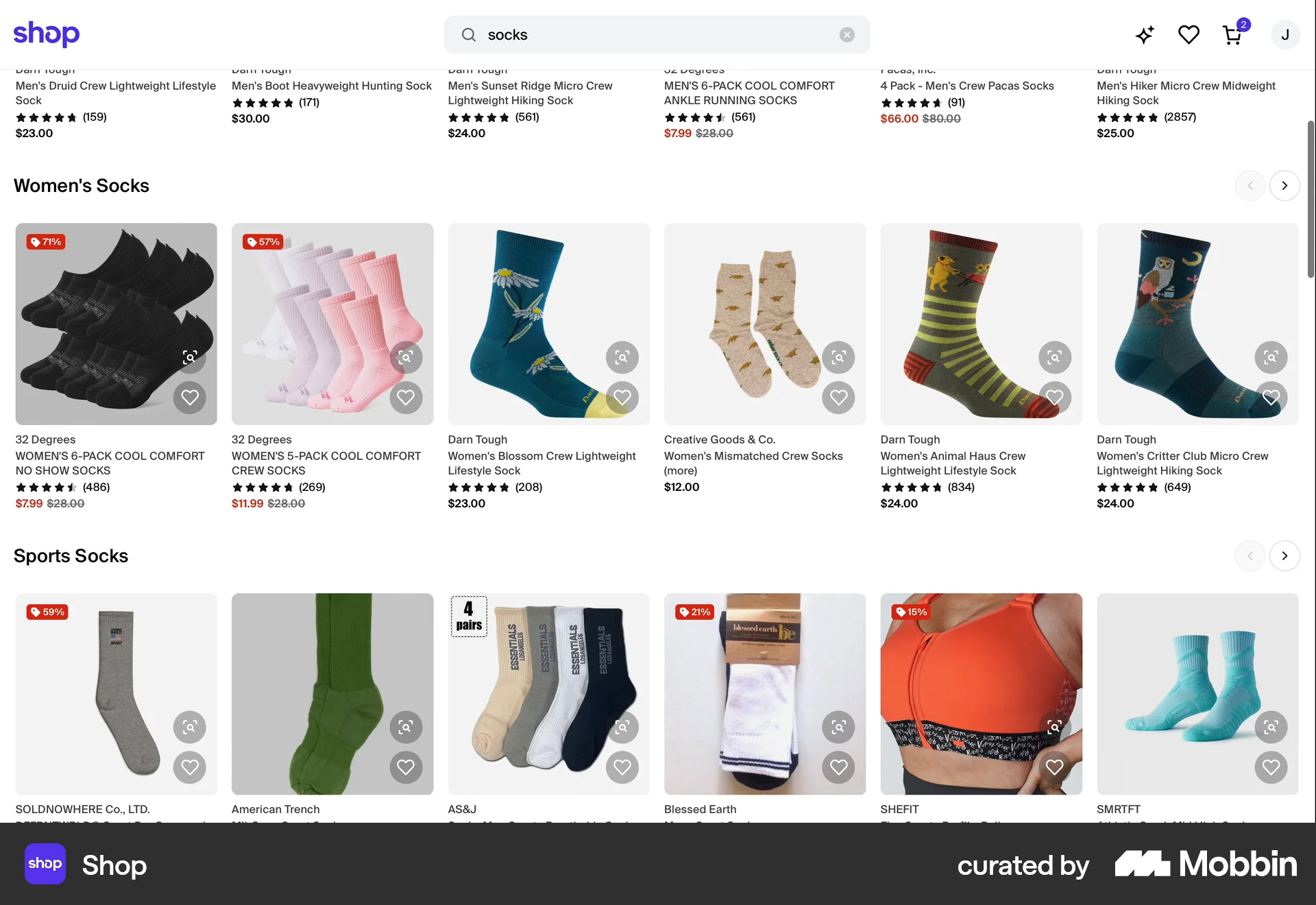 Shop Web Shop & Storefront screen