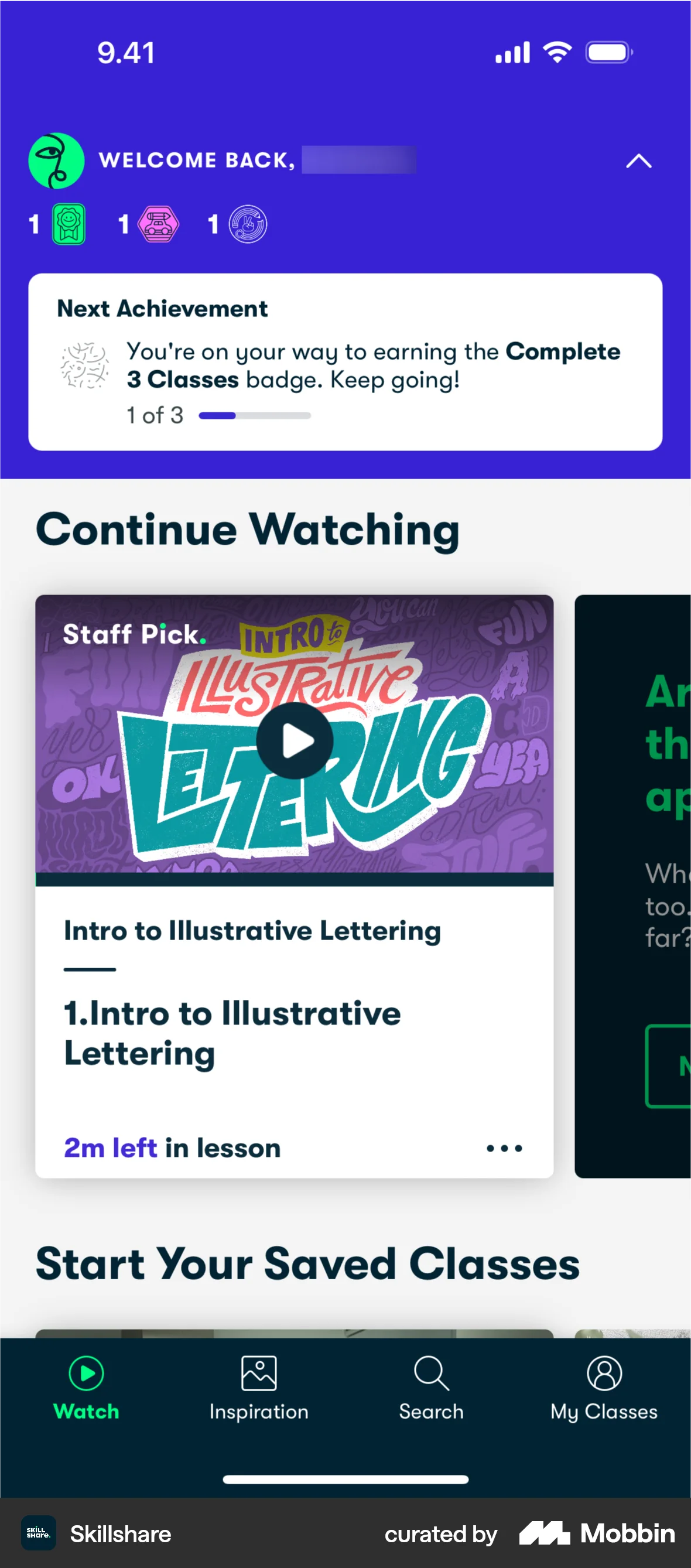Skillshare iOS screen containing Accordion UI element