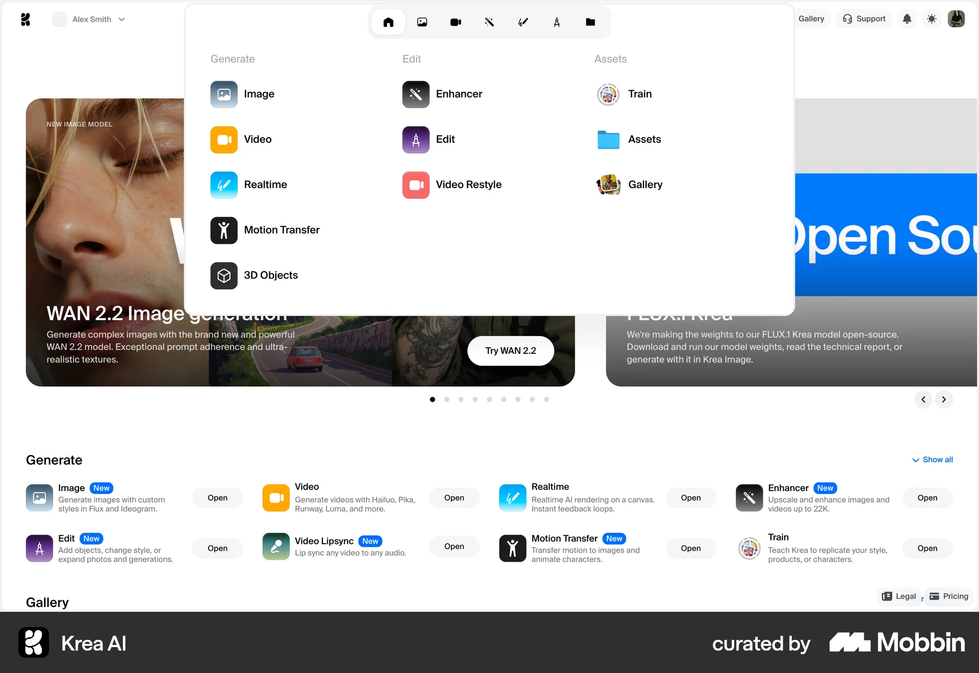 Krea AI Web Photo & Video App screen
