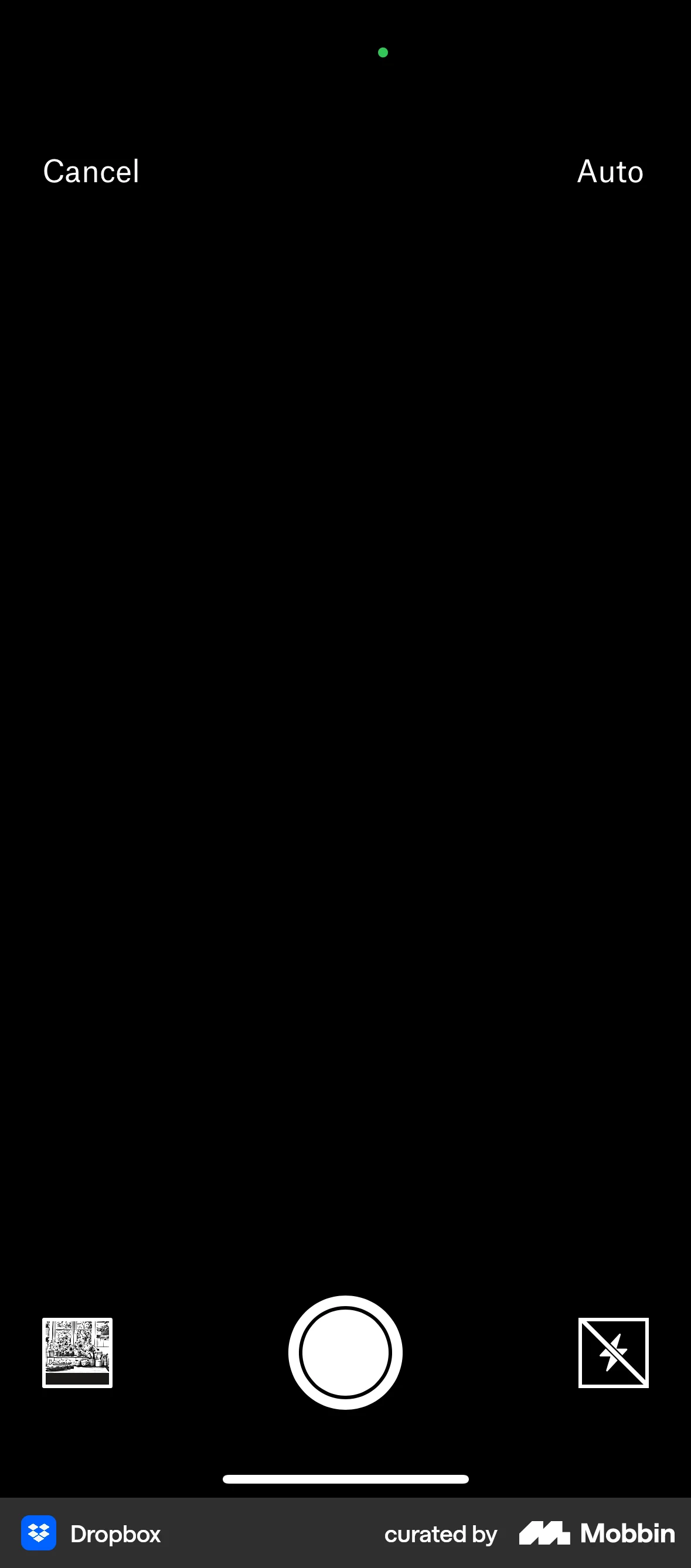 Dropbox iOS Camera & Scanner screen