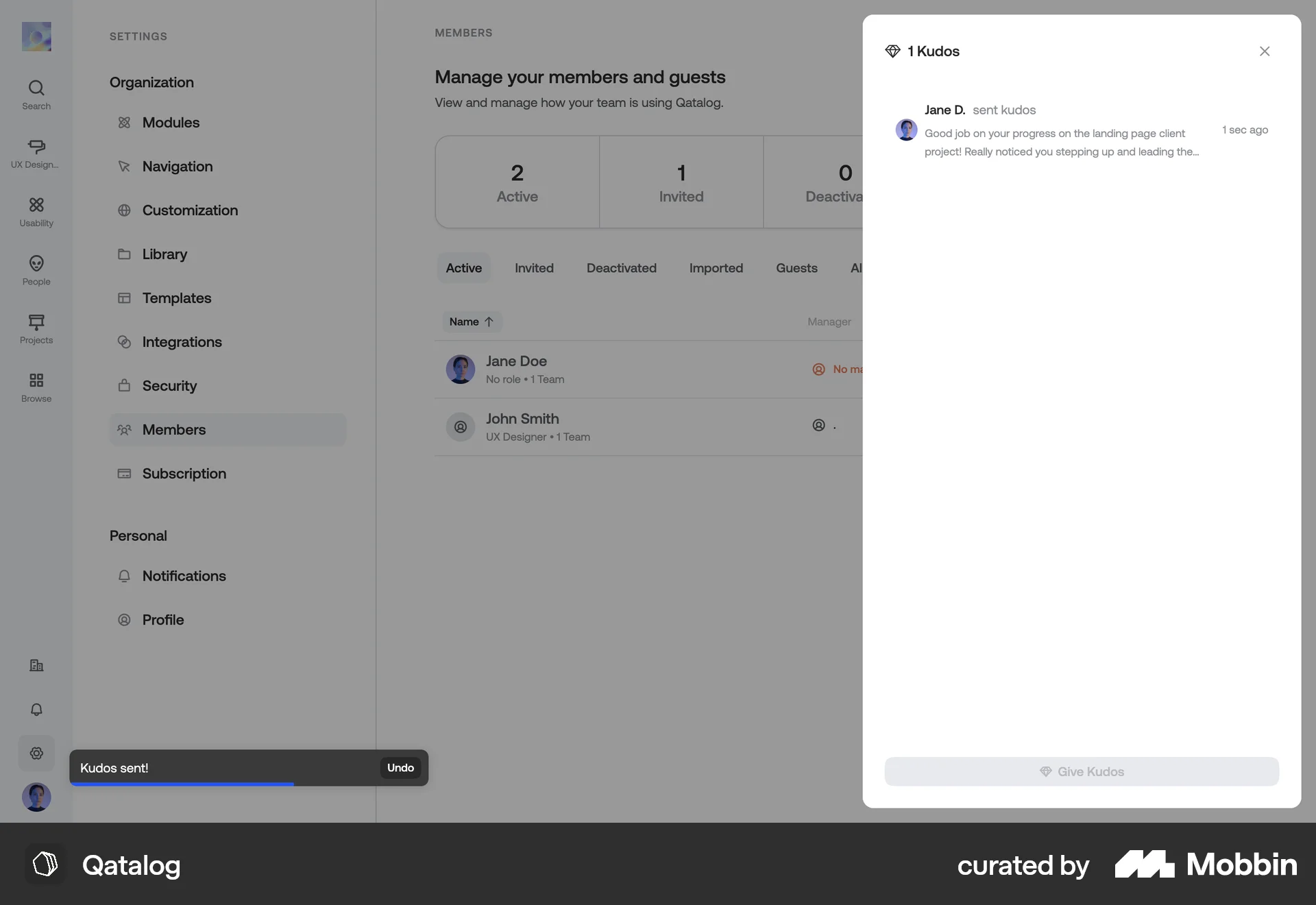 Qatalog Web Emails & Messages screen