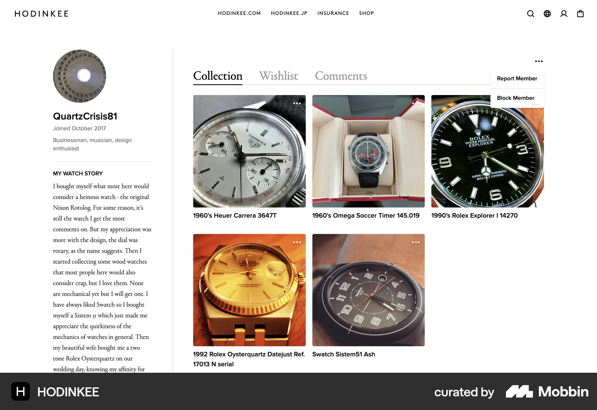 HODINKEE Web Ban & Block screen